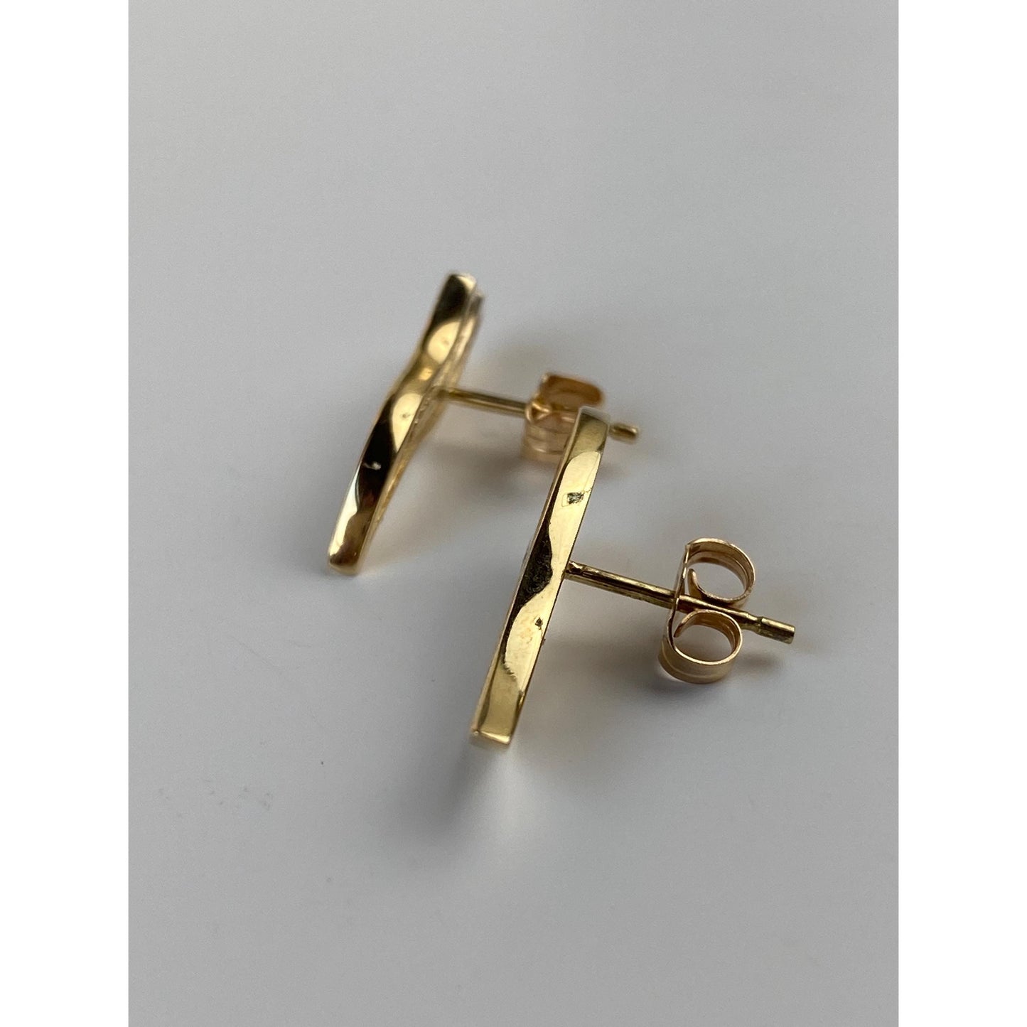 Vintage Solid 14k Yellow Gold Cubic Zirconia Drop Earrings