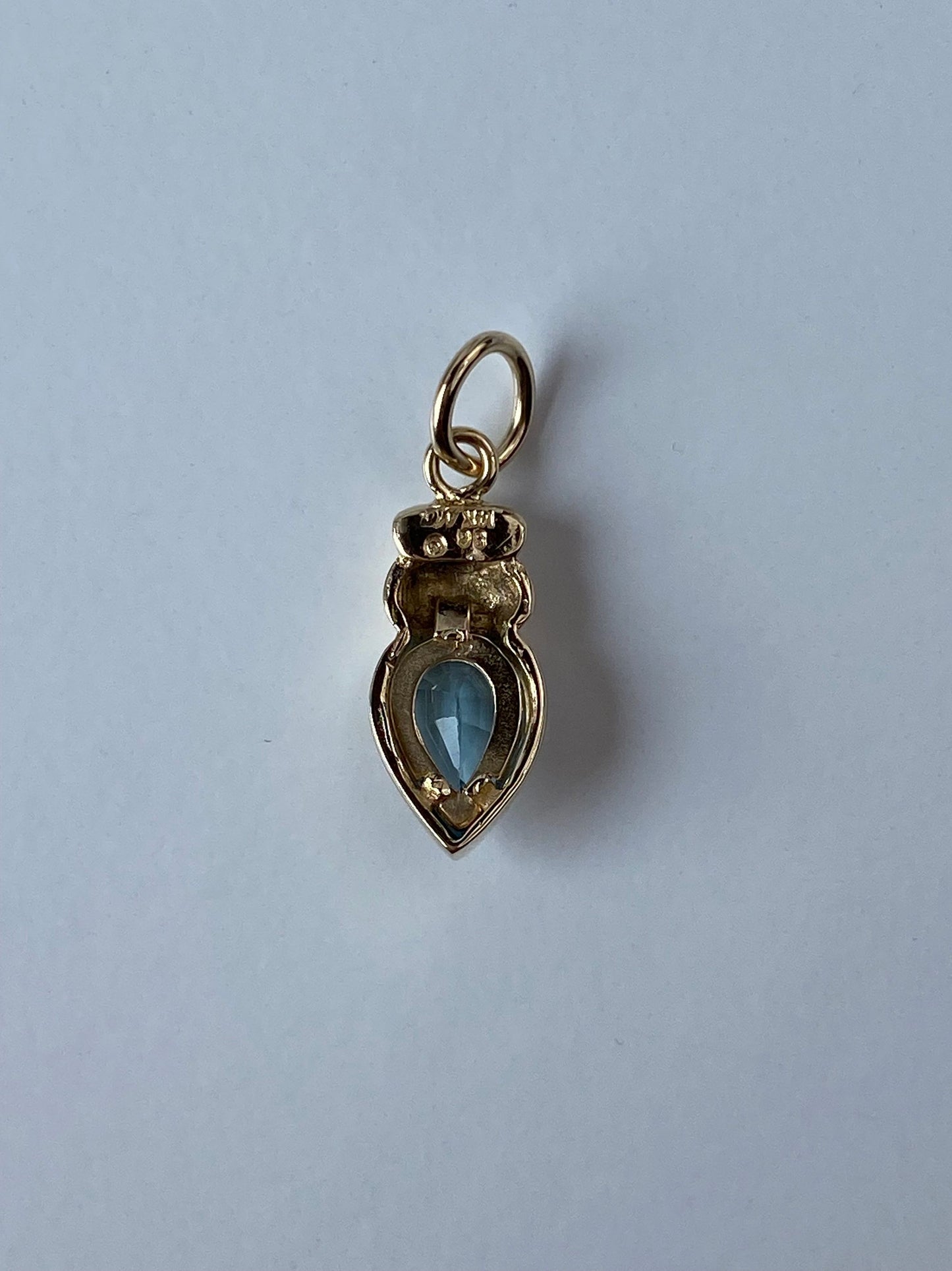 Vintage Solid 14k Yellow Gold Aquamarine Charm
