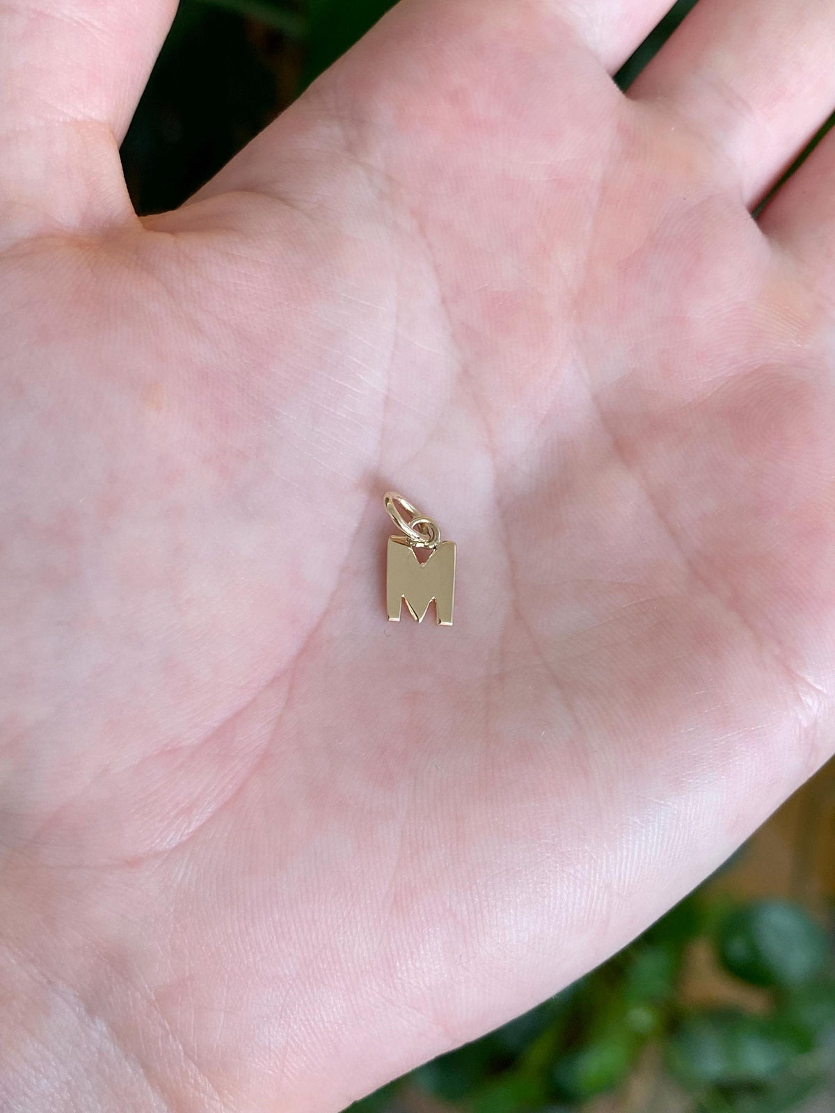Solid 14k Yellow Gold Initial 'M' Charm