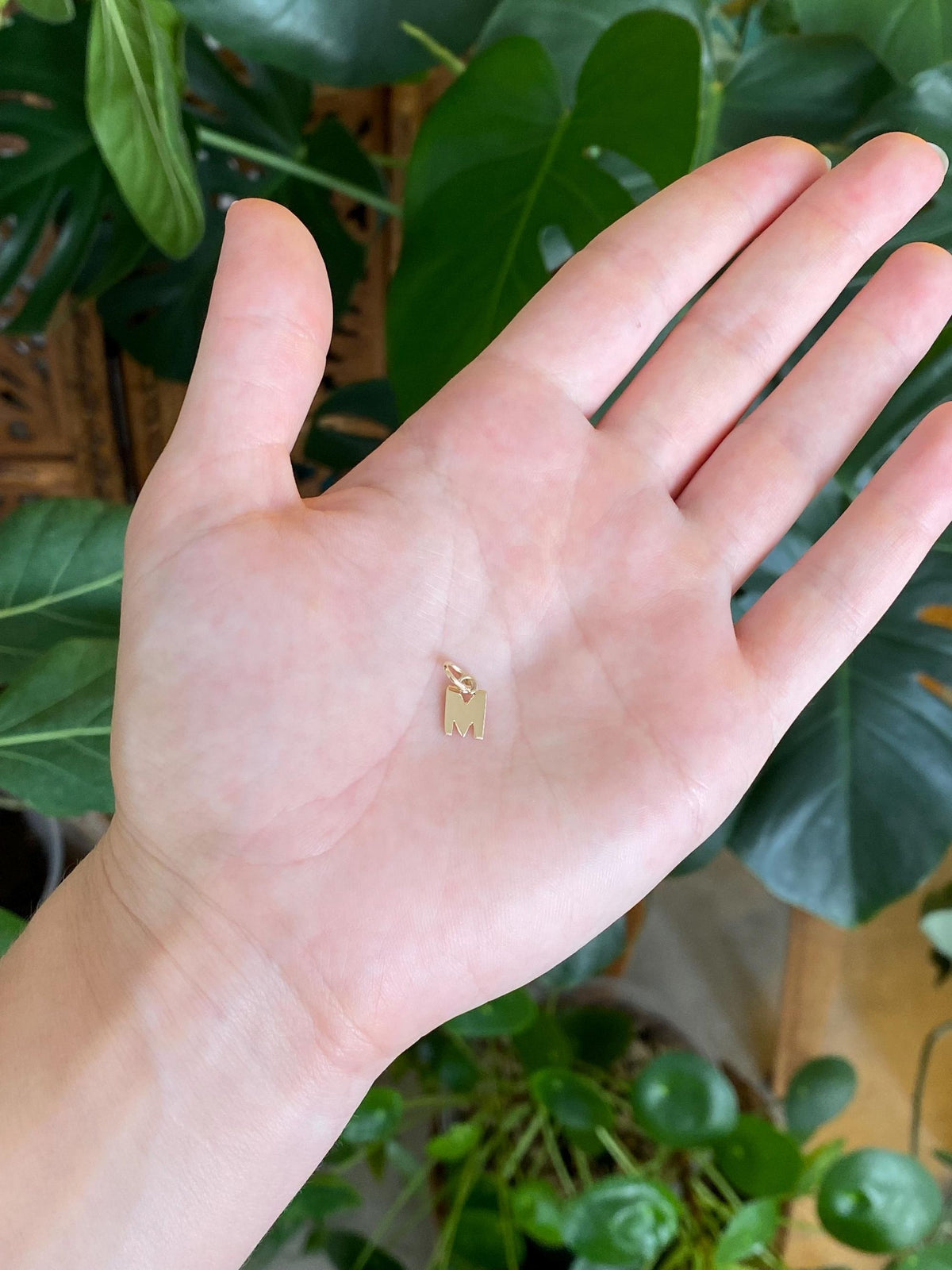 Solid 14k Yellow Gold Initial 'M' Charm