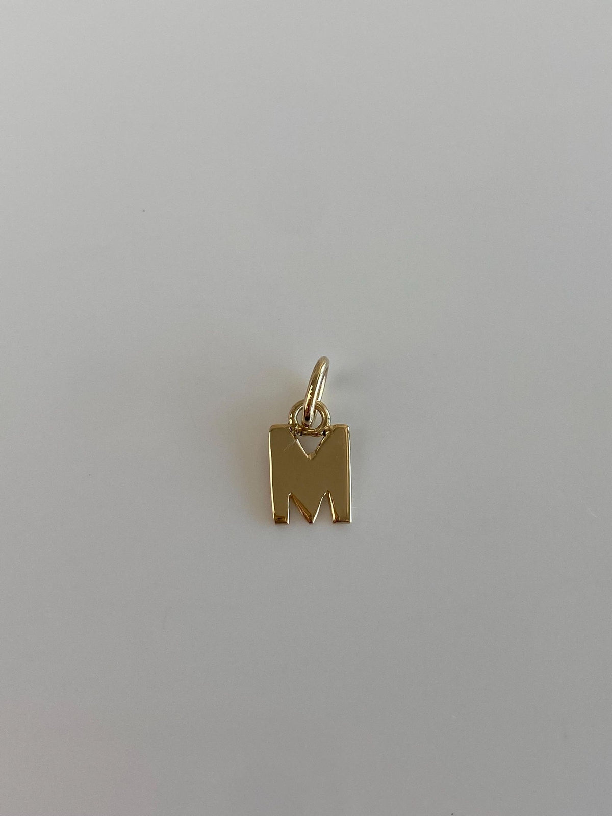 Solid 14k Yellow Gold Initial 'M' Charm