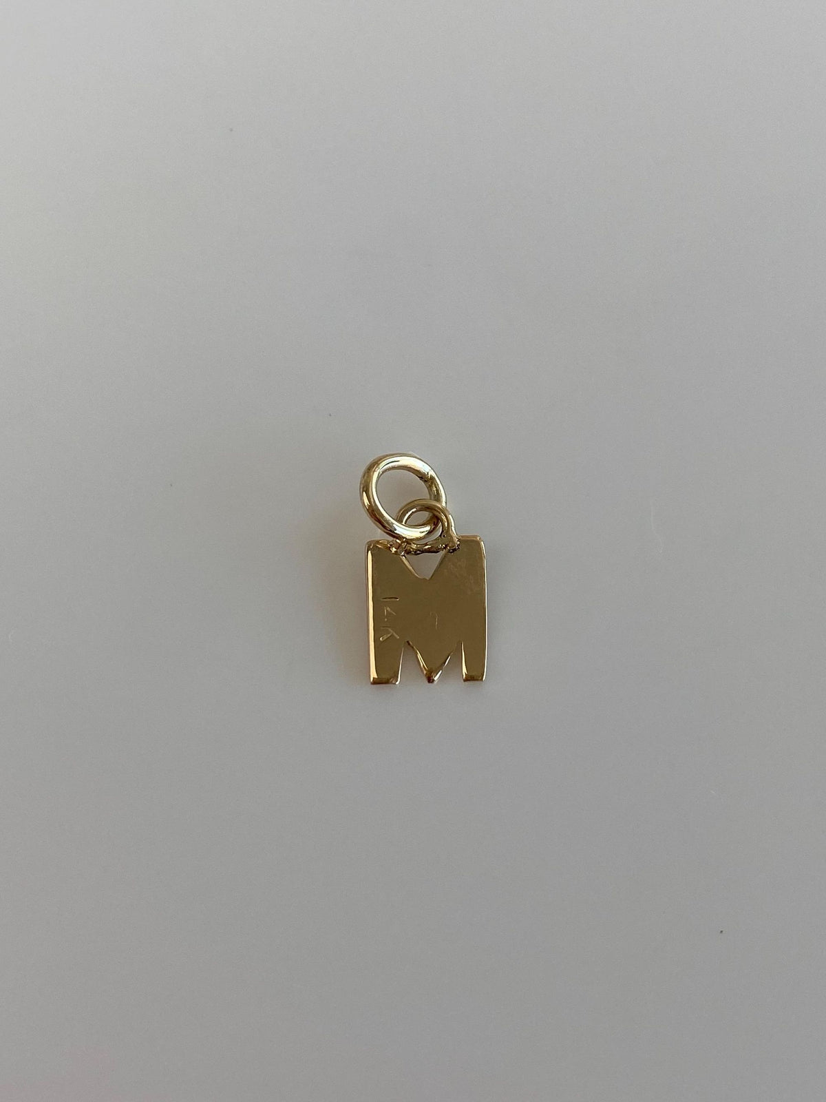 Solid 14k Yellow Gold Initial 'M' Charm