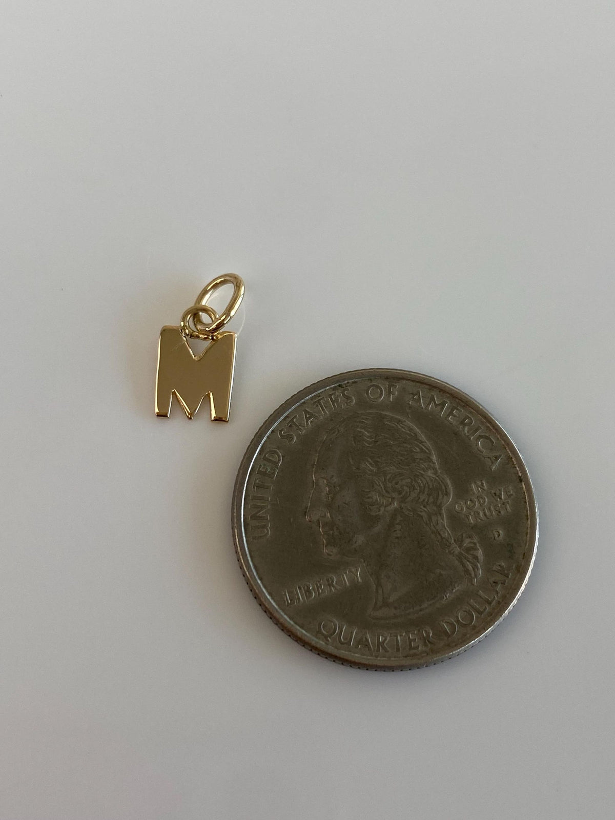 Solid 14k Yellow Gold Initial 'M' Charm