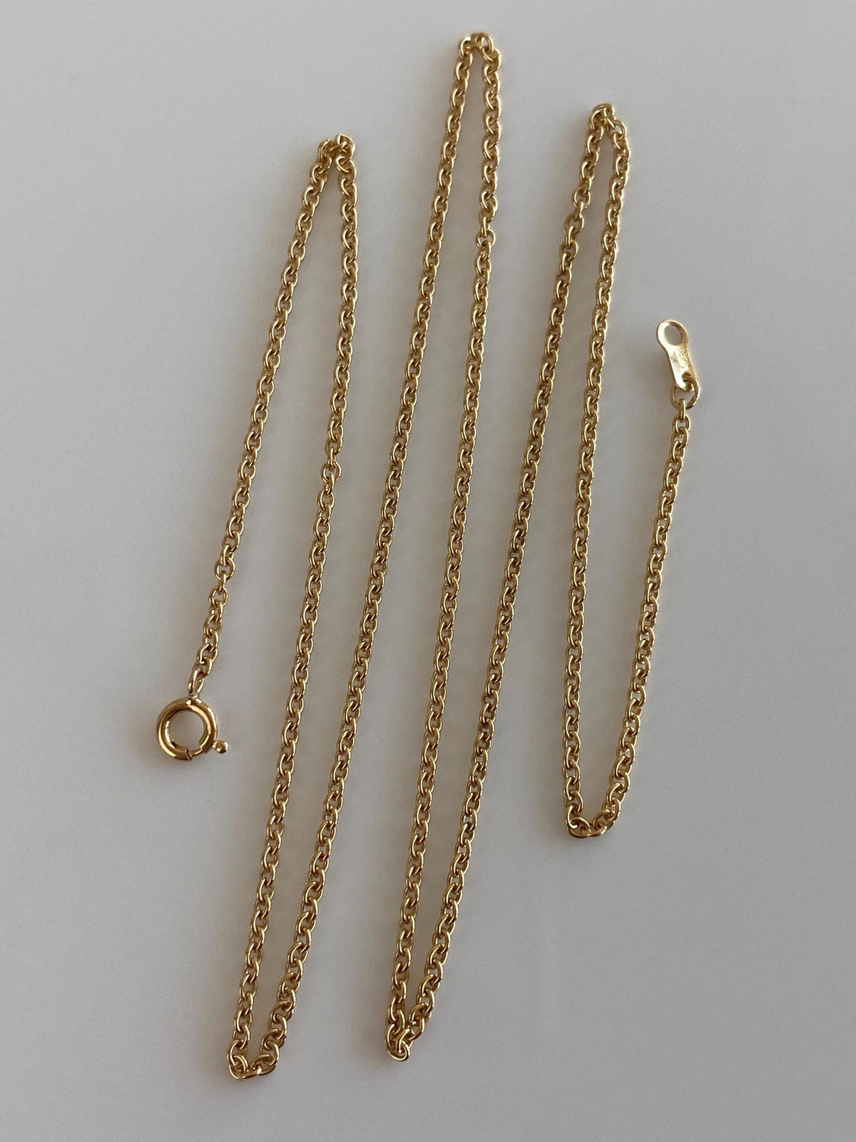 Vintage Solid 18k Yellow Gold Tight Rolo Chain Necklace - 18 inches
