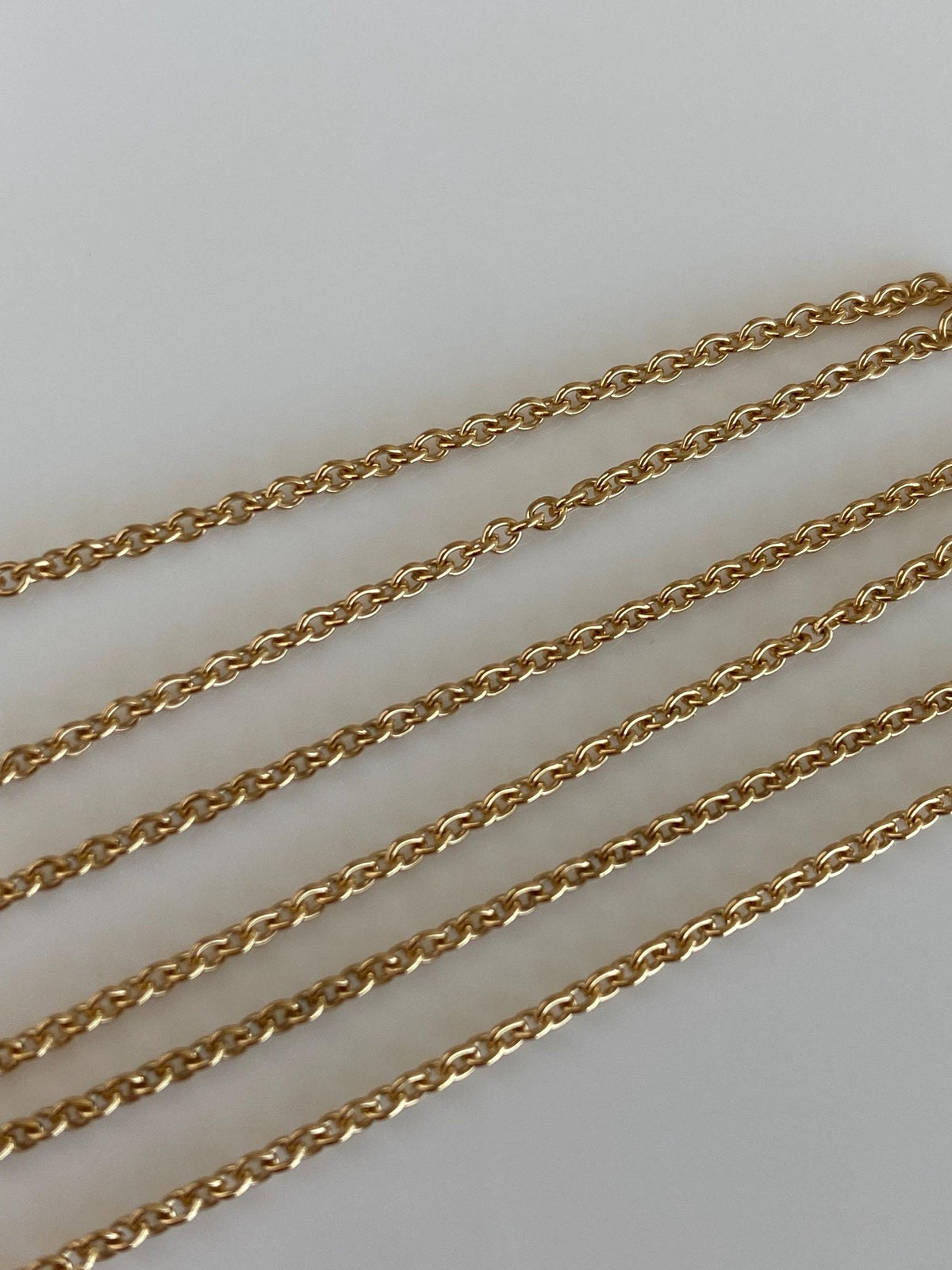 Vintage Solid 18k Yellow Gold Tight Rolo Chain Necklace - 18 inches