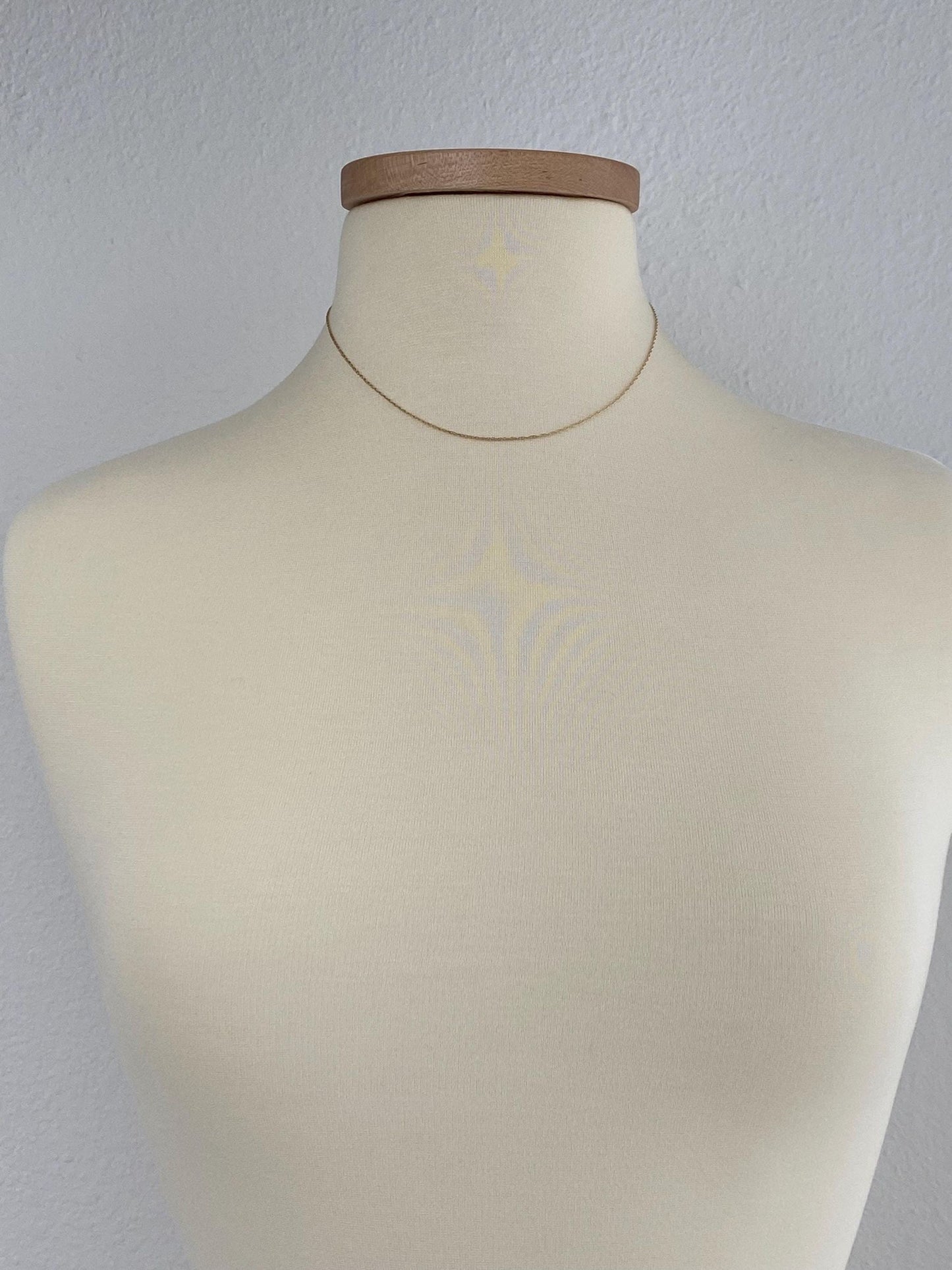 Vintage Solid 10k Yellow Gold Dainty Chain Necklace - 16 inches