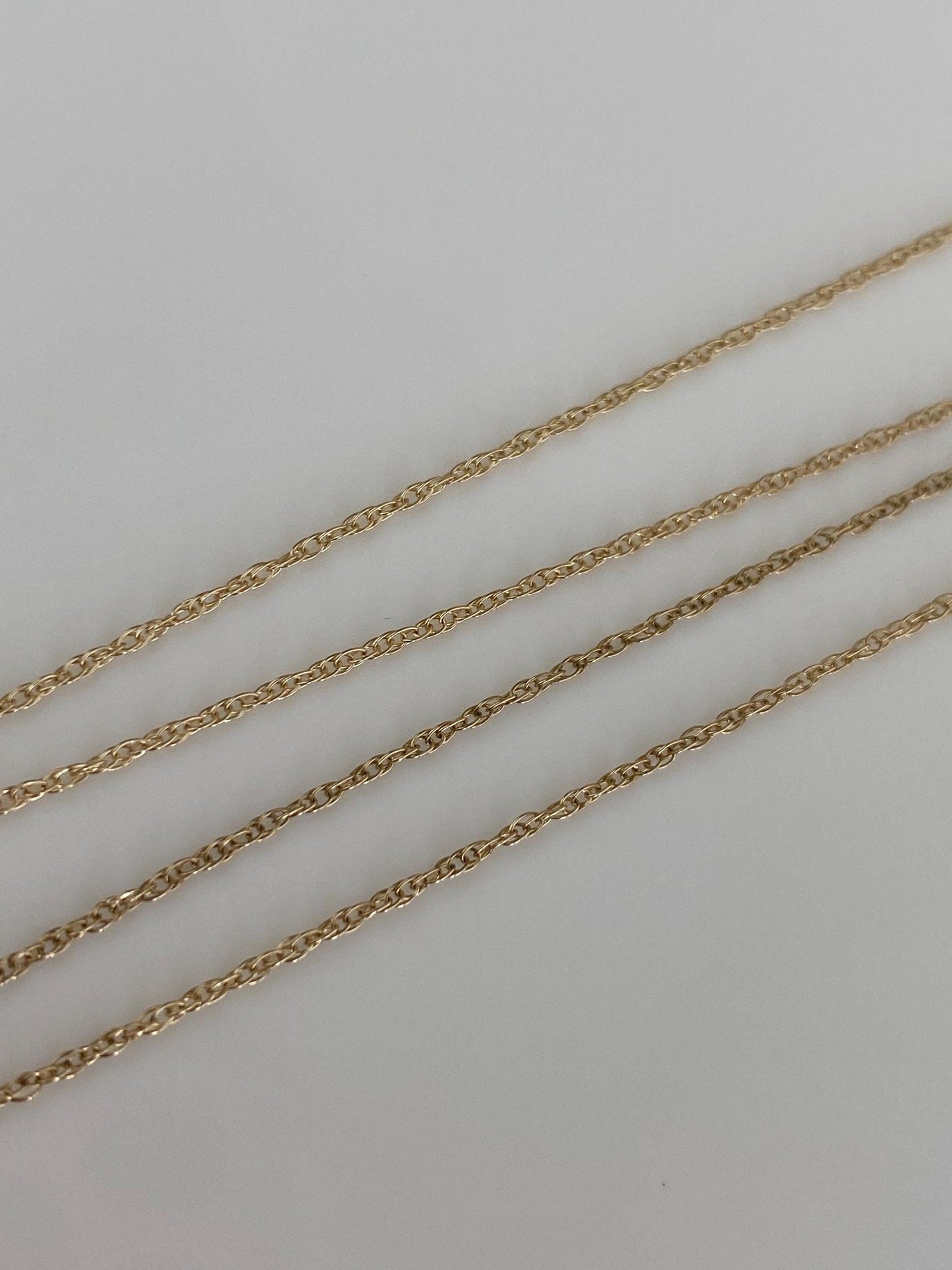 Vintage Solid 10k Yellow Gold Dainty Chain Necklace - 16 inches