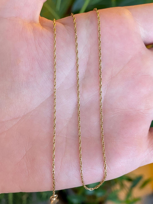 Vintage Solid 14k Yellow Gold Chain Necklace - 19.25 inches