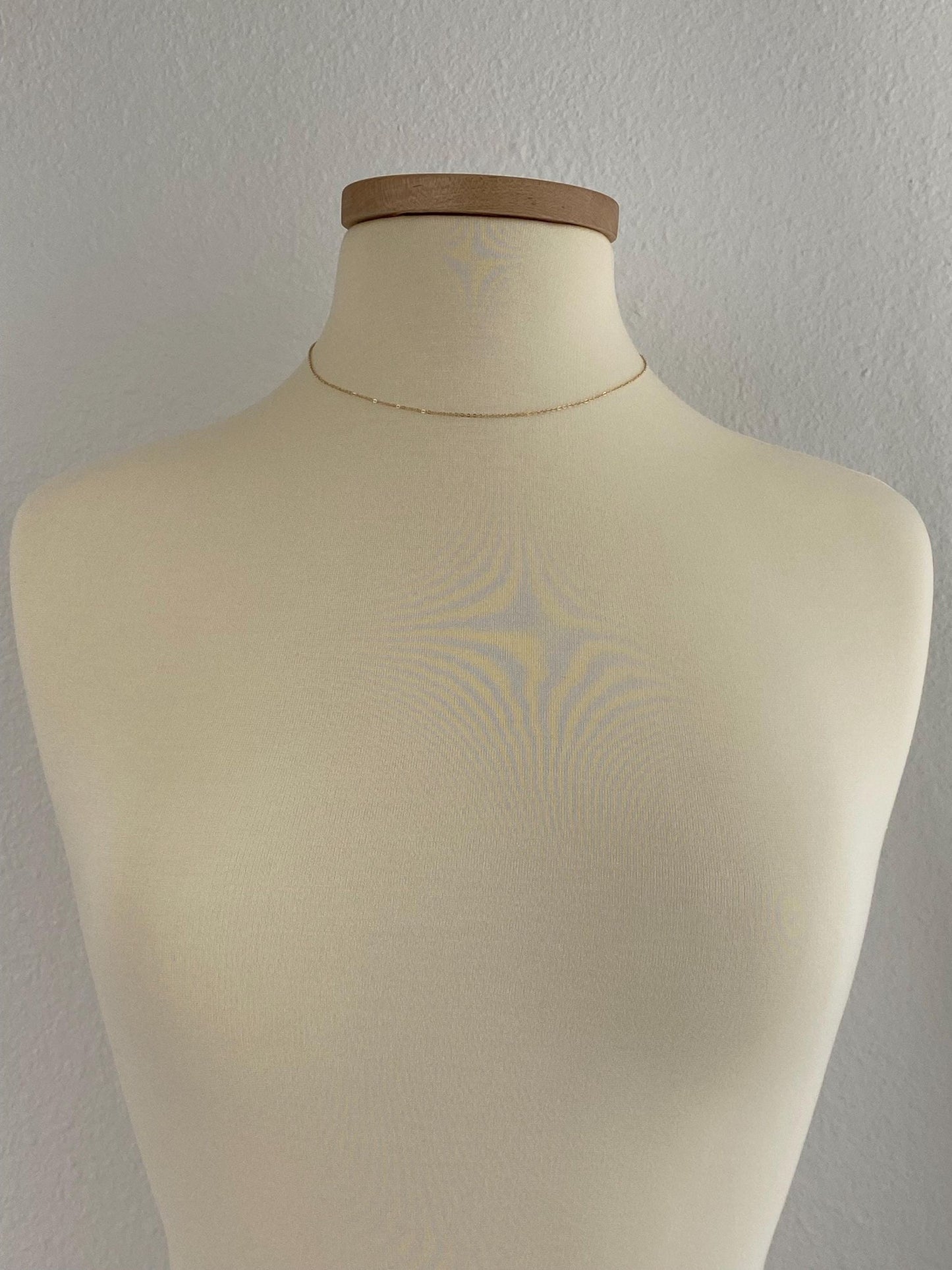 Vintage Solid 14k Yellow Gold Cable Link Chain Necklace - 16.5 inches