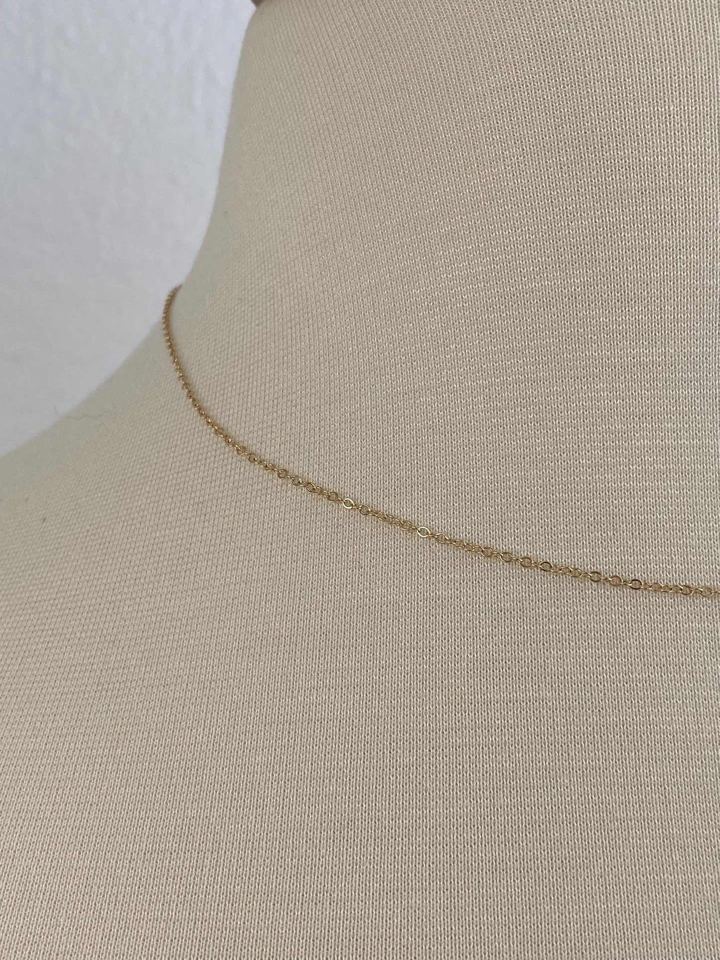Vintage Solid 14k Yellow Gold Cable Link Chain Necklace - 16.5 inches