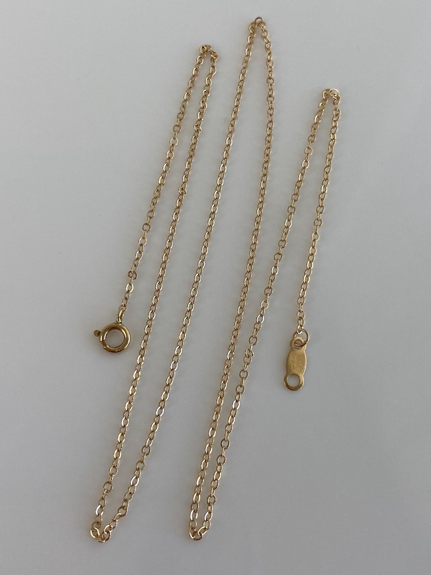 Vintage Solid 14k Yellow Gold Cable Link Chain Necklace - 16.5 inches