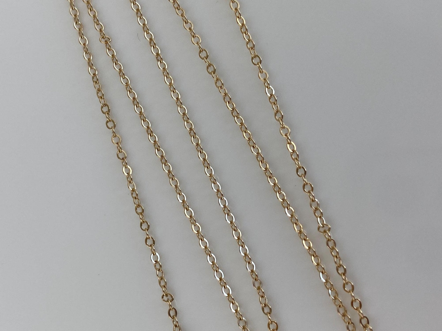 Vintage Solid 14k Yellow Gold Cable Link Chain Necklace - 16.5 inches
