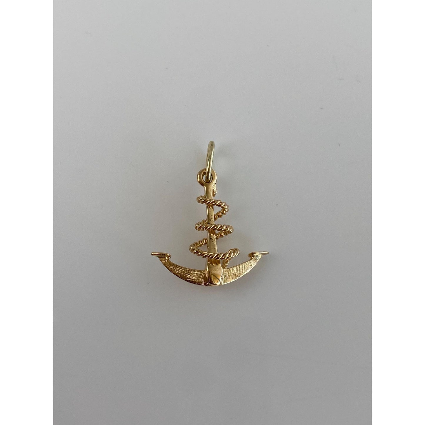 Vintage Solid 18k Yellow Gold Anchor Rope Charm