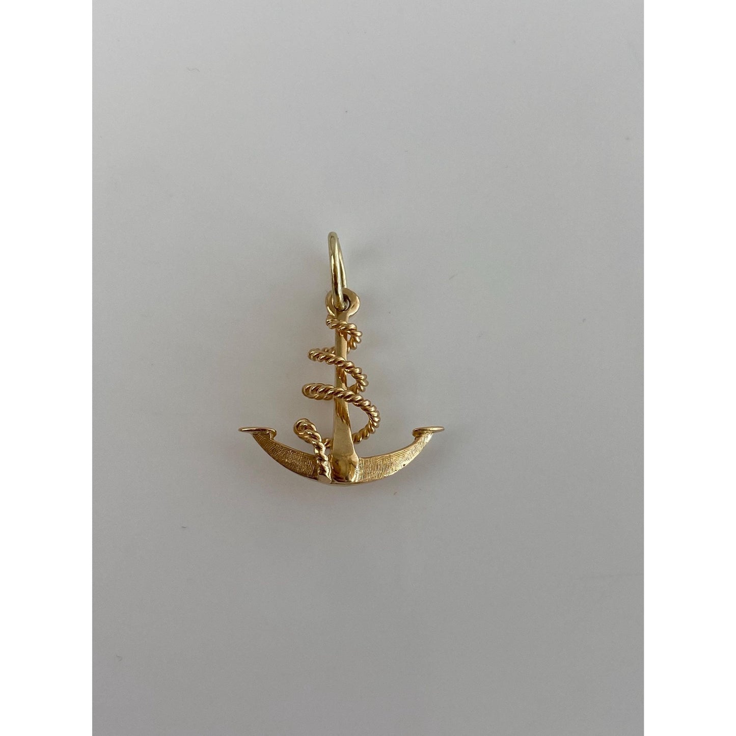 Vintage Solid 18k Yellow Gold Anchor Rope Charm