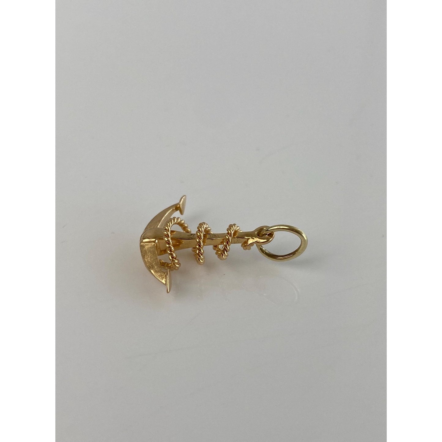 Vintage Solid 18k Yellow Gold Anchor Rope Charm