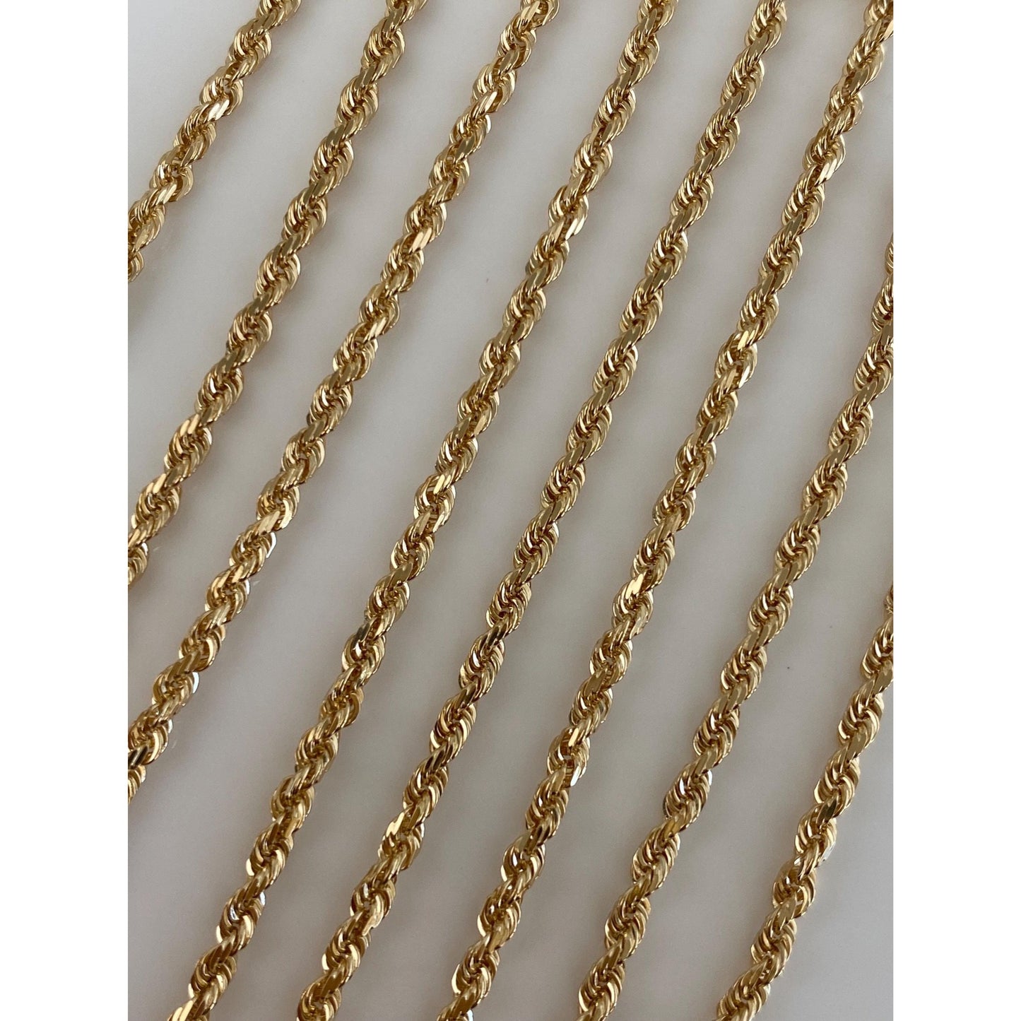 Vintage Solid 14k Yellow Gold Rope Chain Necklace - 24 inches