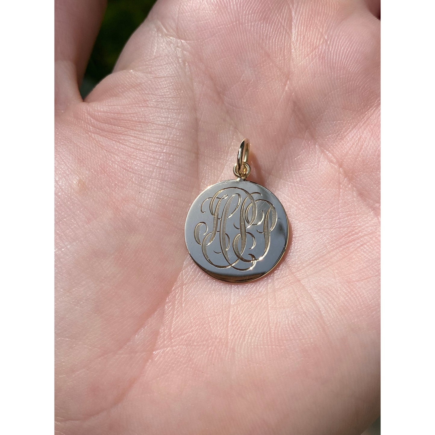 Solid 14k Yellow Gold Monogram Cufflink Conversion Charm