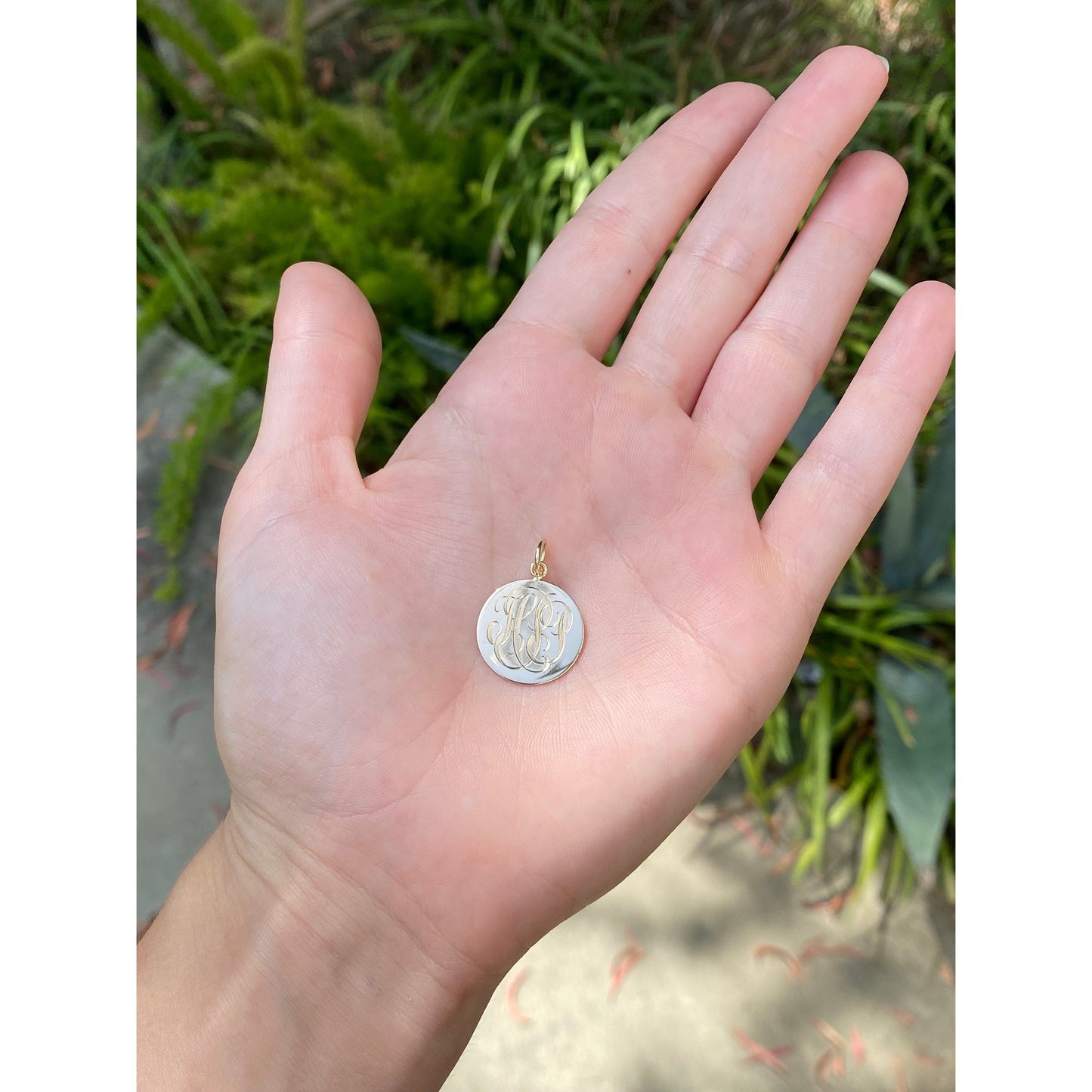 Solid 14k Yellow Gold Monogram Cufflink Conversion Charm