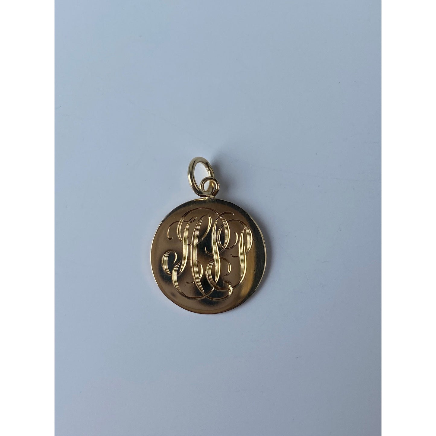 Solid 14k Yellow Gold Monogram Cufflink Conversion Charm