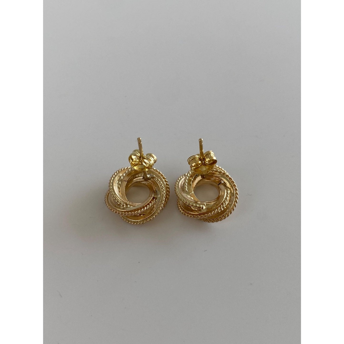 Vintage Solid 14k Yellow Gold Knot Stud Earrings