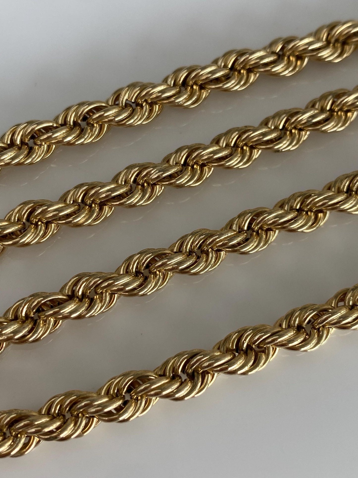 Vintage 14k Yellow Gold Chunky Rope Chain Necklace - 20.25 inches