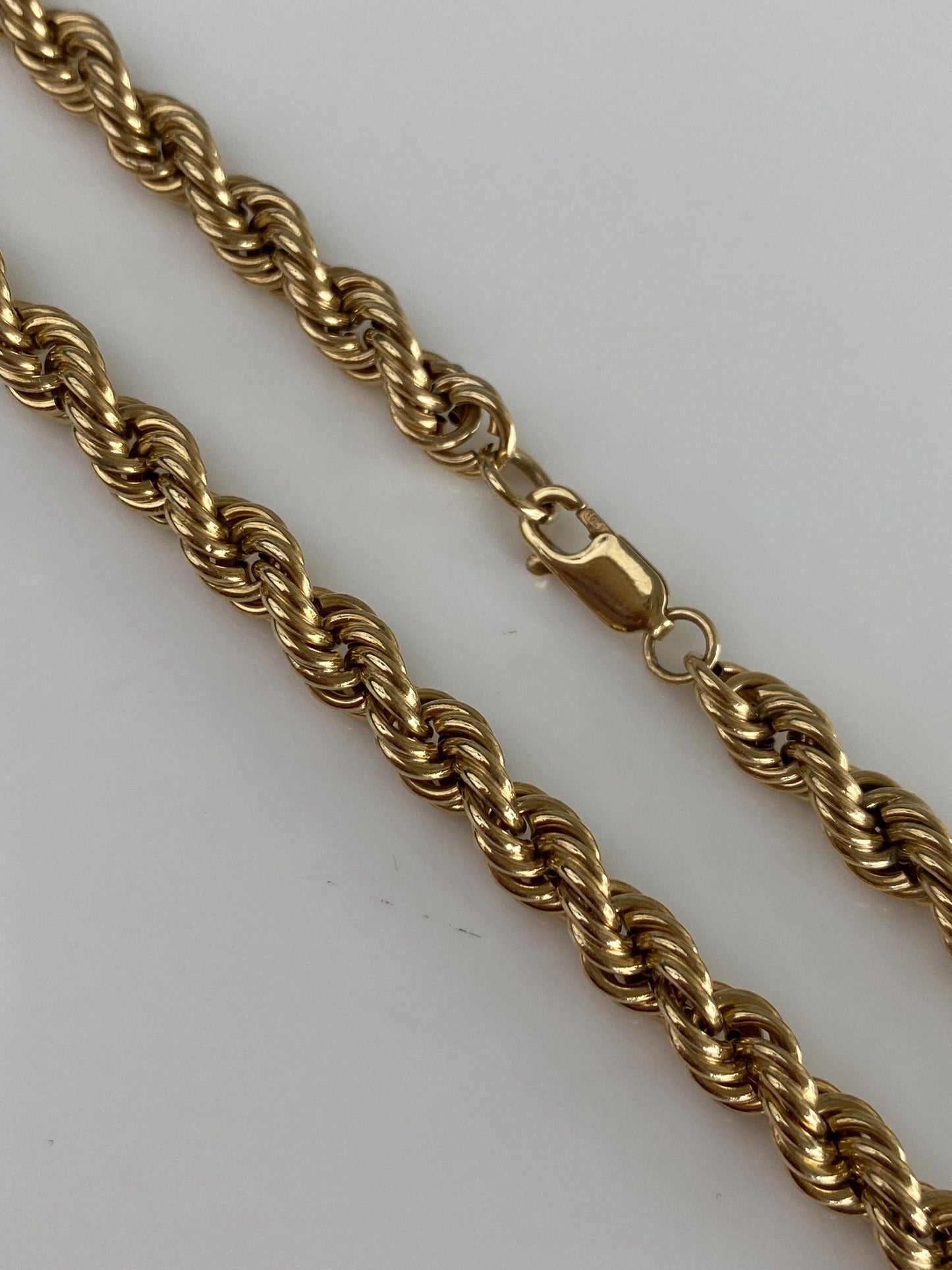 Vintage 14k Yellow Gold Chunky Rope Chain Necklace - 20.25 inches