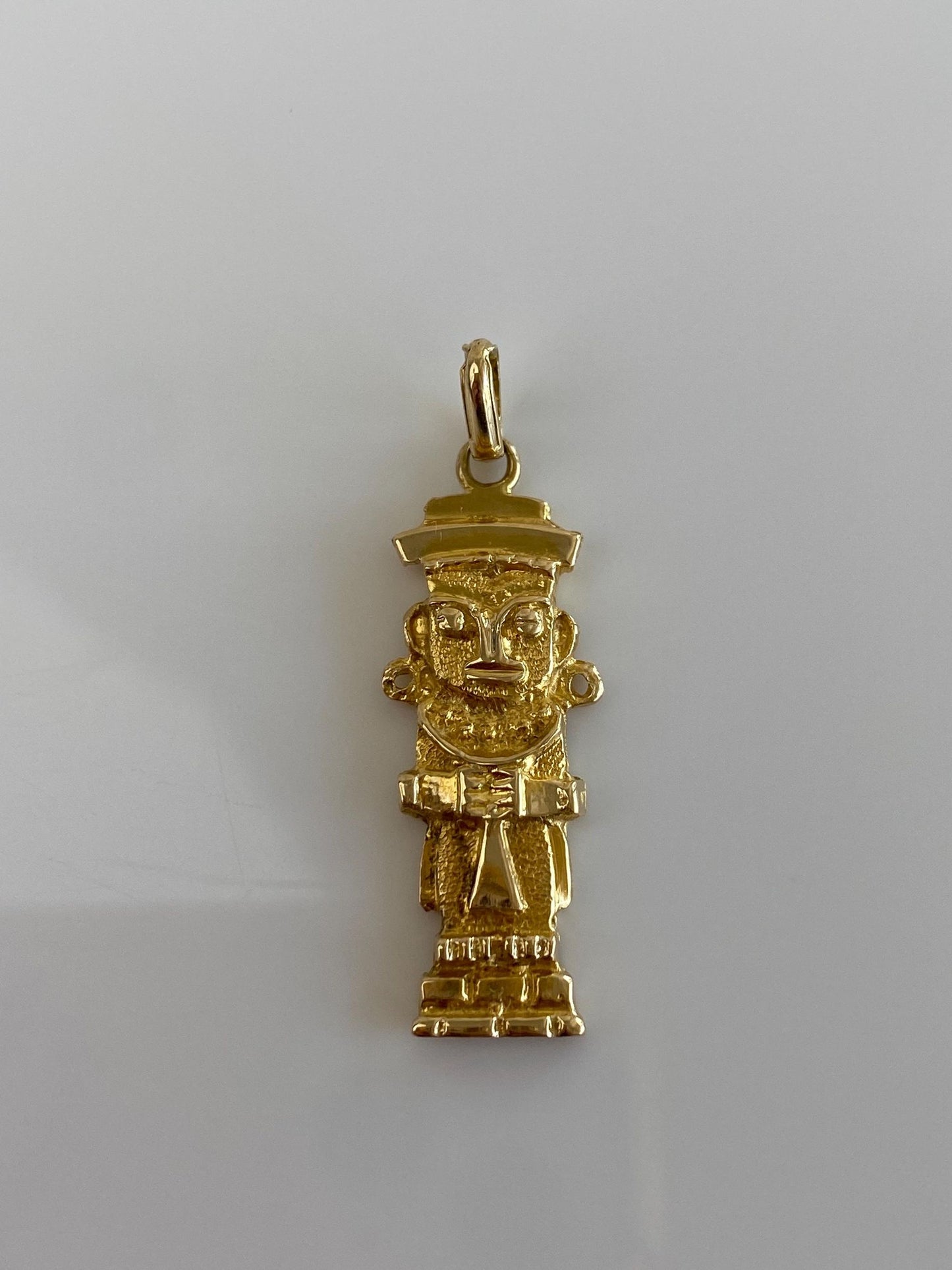 Vintage Solid 14k Yellow Gold Peruvian Statue Charm