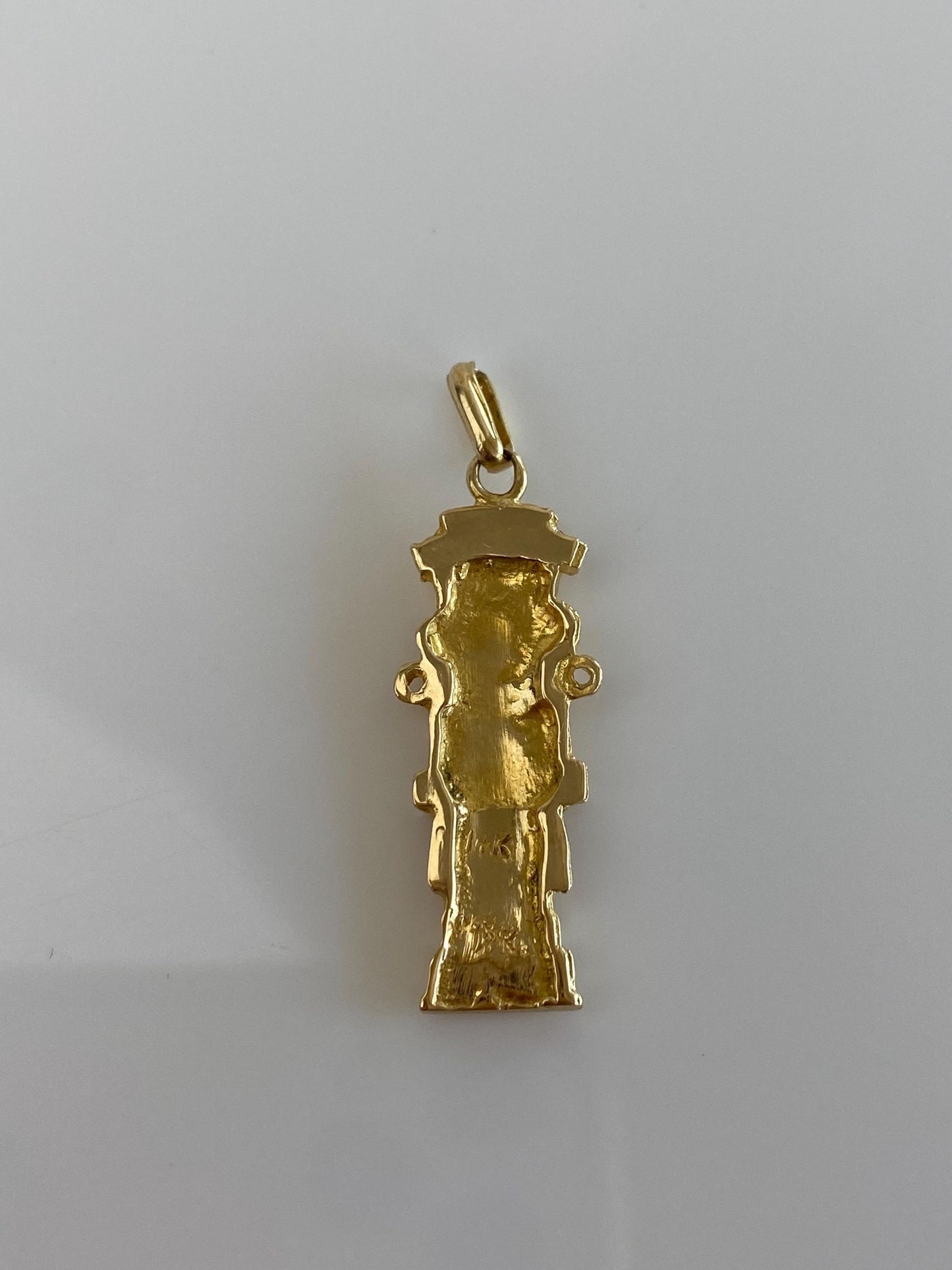 Vintage Solid 14k Yellow Gold Peruvian Statue Charm