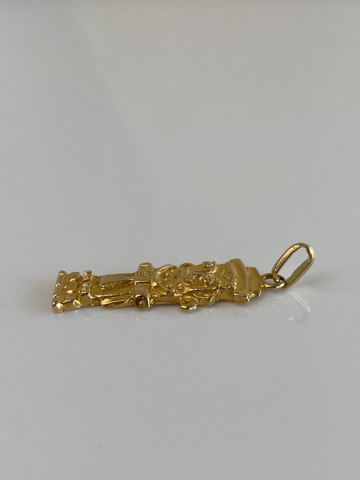 Vintage Solid 14k Yellow Gold Peruvian Statue Charm