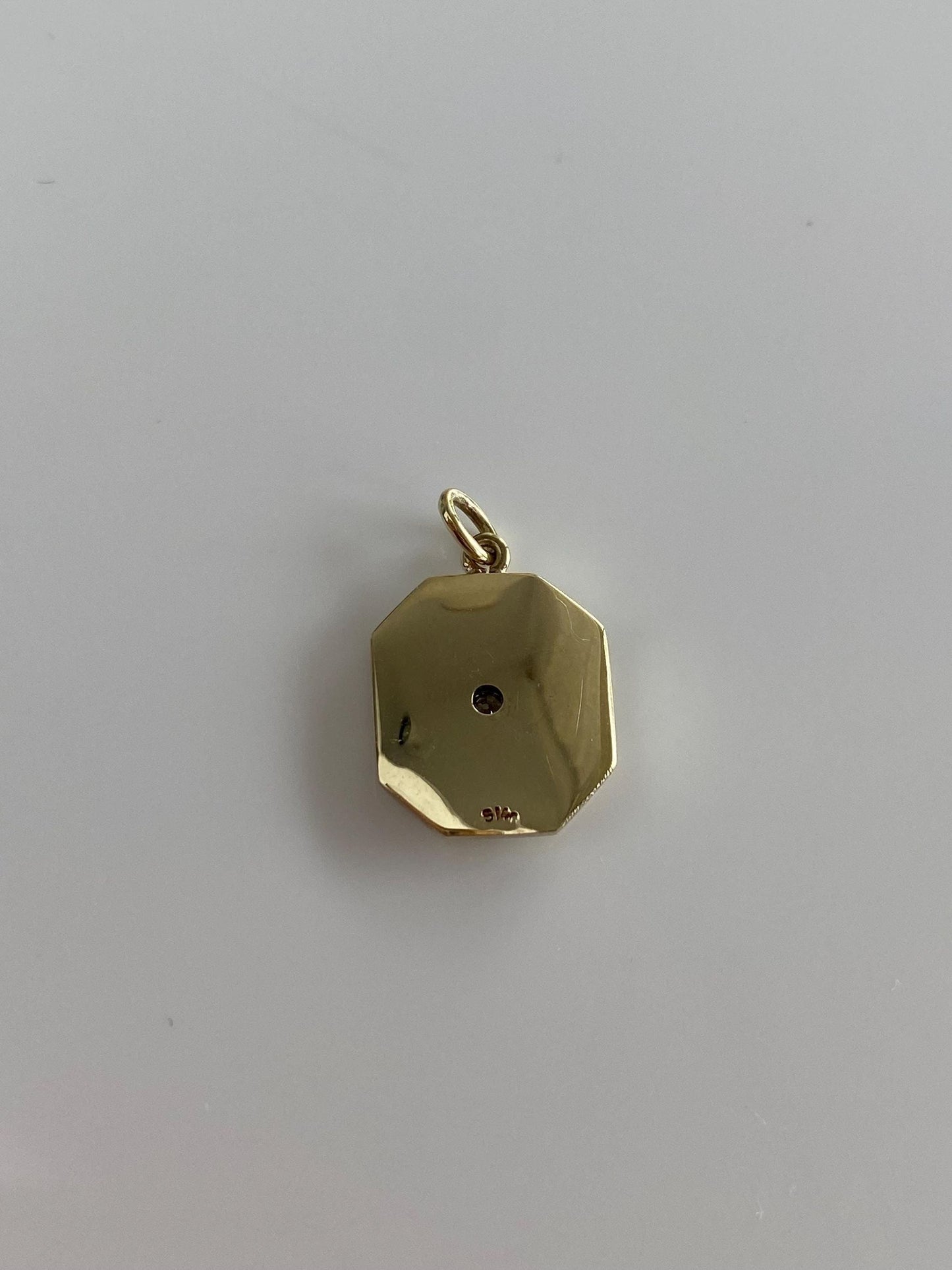 Vintage Solid 14k Yellow Gold Mine Cut Diamond Ornate Design Cufflink Conversion Charm