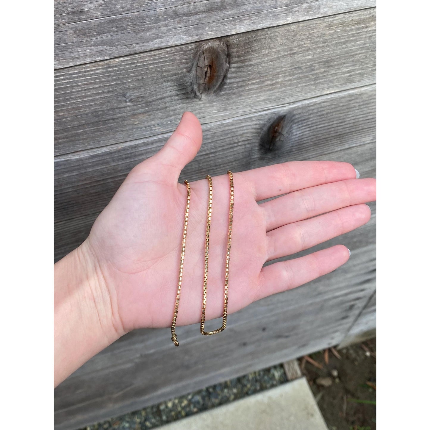 Solid 18k Yellow Gold Chunky Box Chain Necklace - 19.75 inches