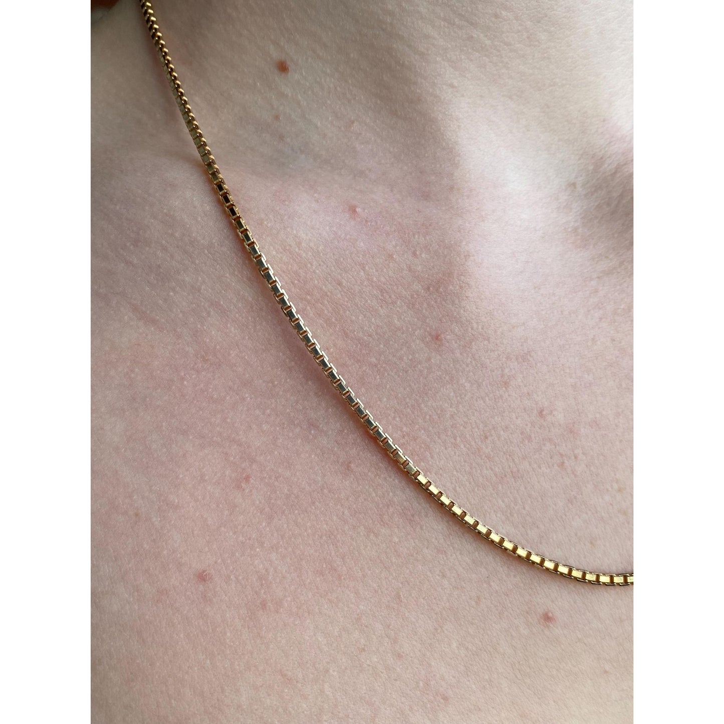 Solid 18k Yellow Gold Chunky Box Chain Necklace - 19.75 inches