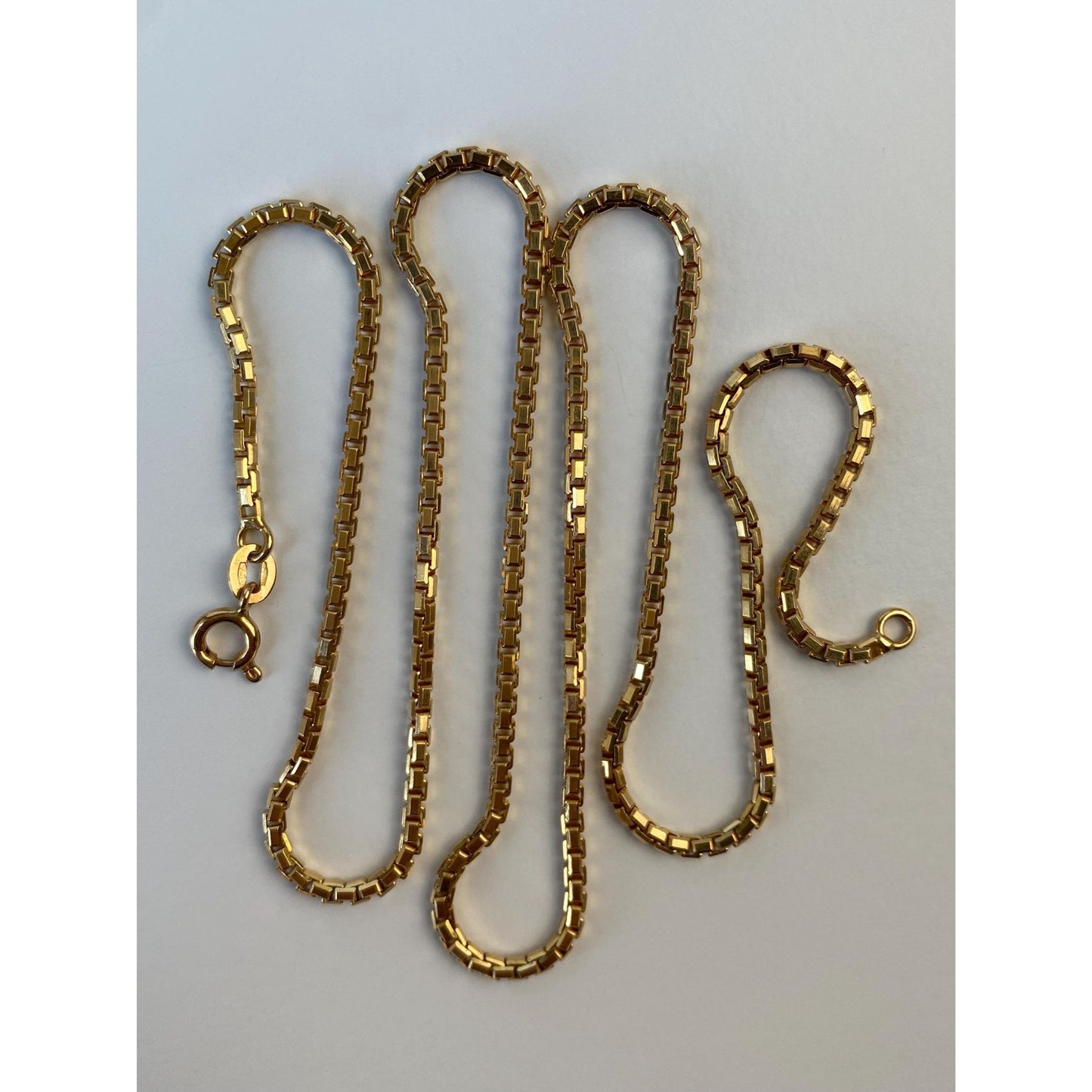 Solid 18k Yellow Gold Chunky Box Chain Necklace - 19.75 inches