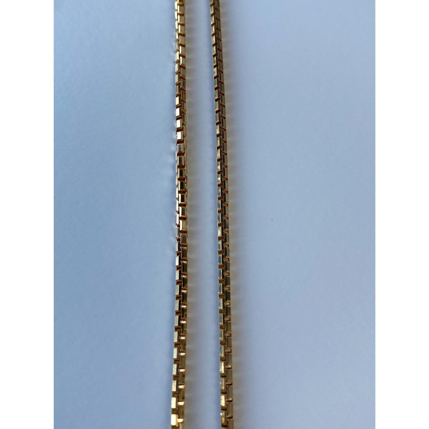 Solid 18k Yellow Gold Chunky Box Chain Necklace - 19.75 inches