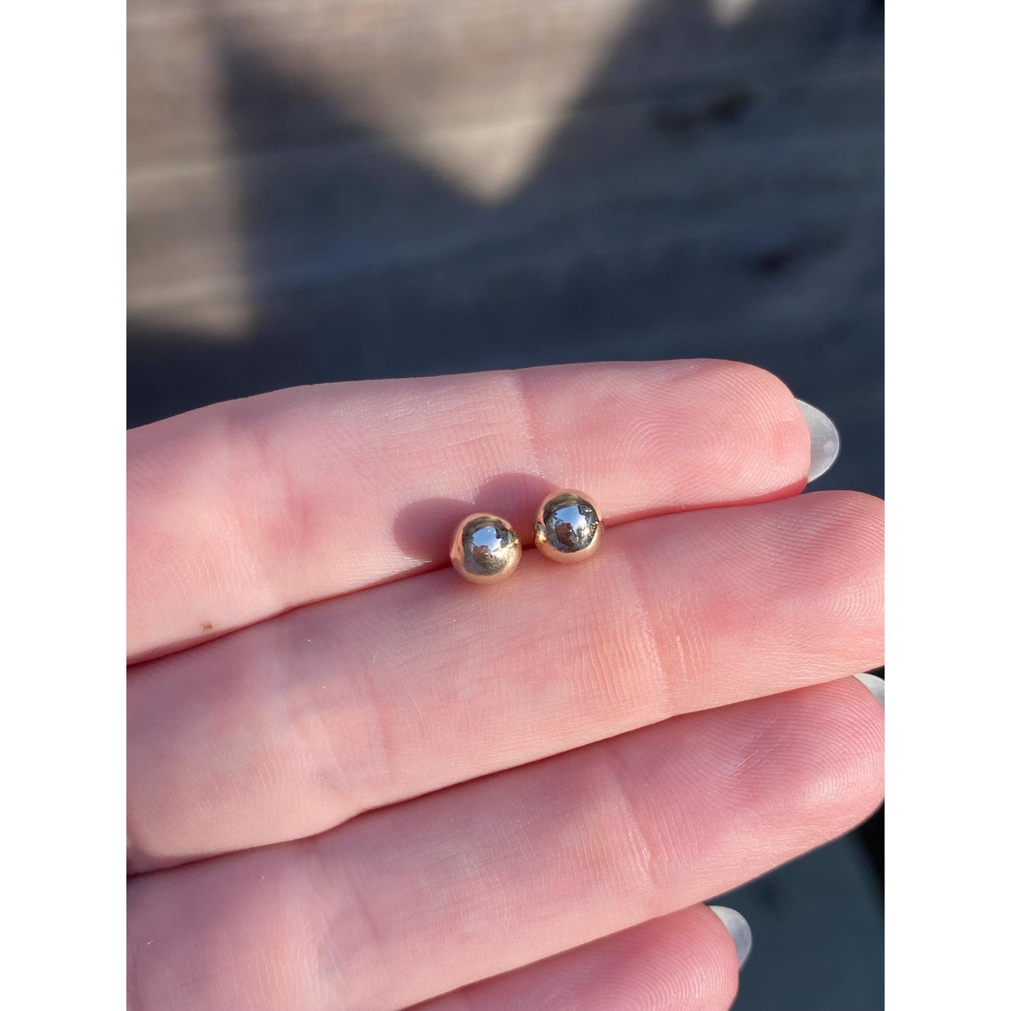 Vintage 14k Yellow Gold Ball Stud Earrings