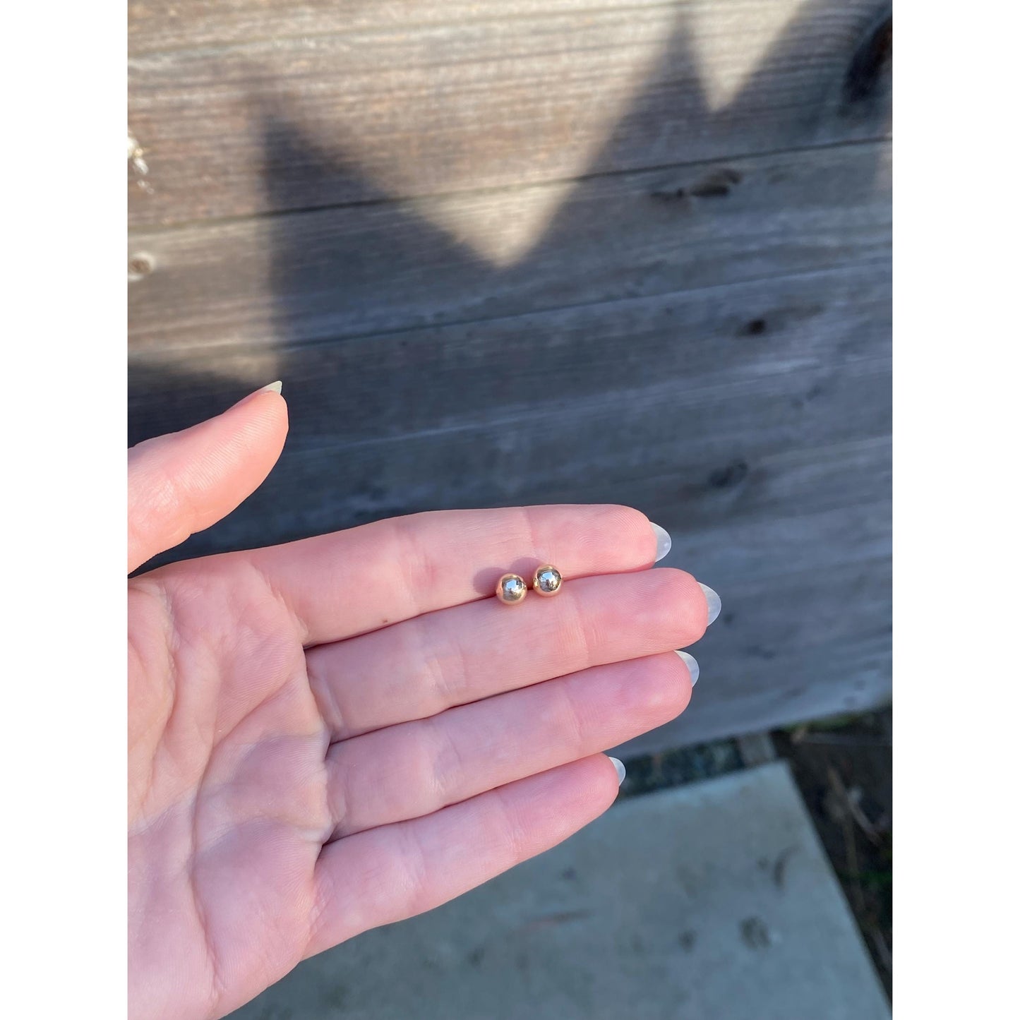 Vintage 14k Yellow Gold Ball Stud Earrings