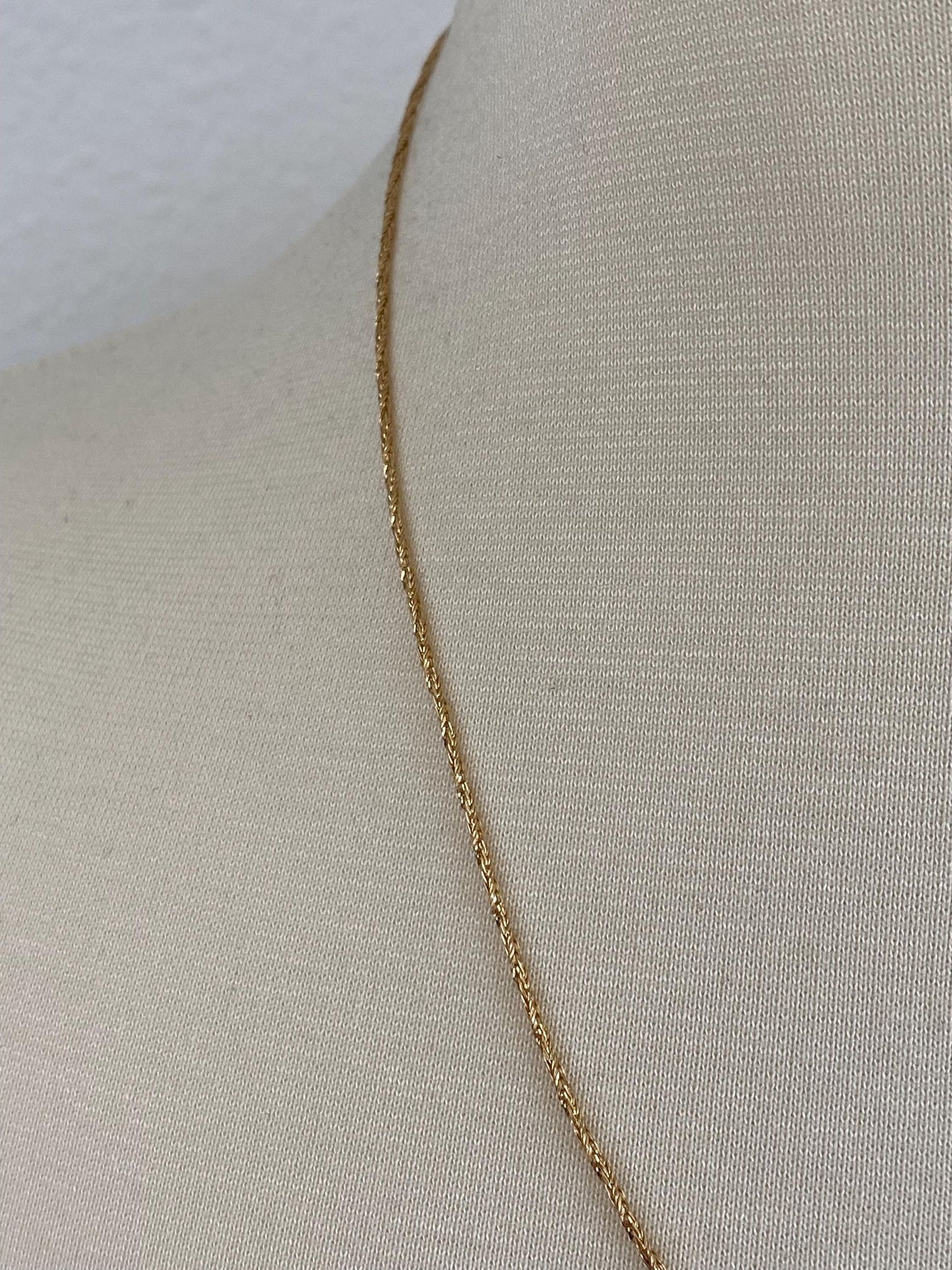 Vintage Solid 14k Yellow Gold Twist Style Chain Necklace - 20 inches