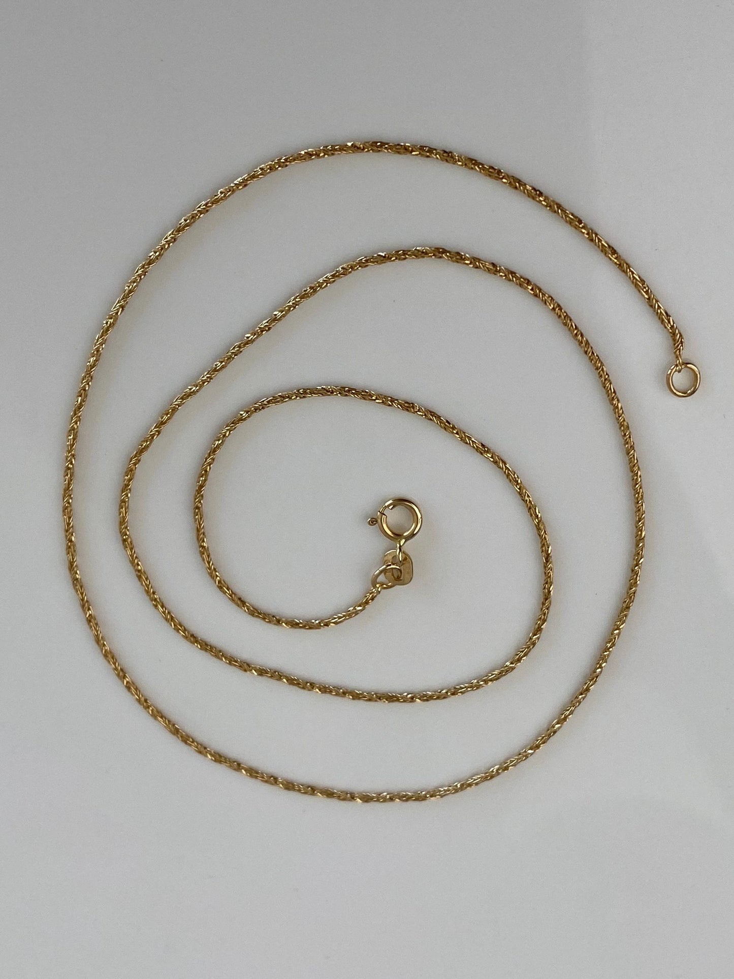 Vintage Solid 14k Yellow Gold Twist Style Chain Necklace - 20 inches