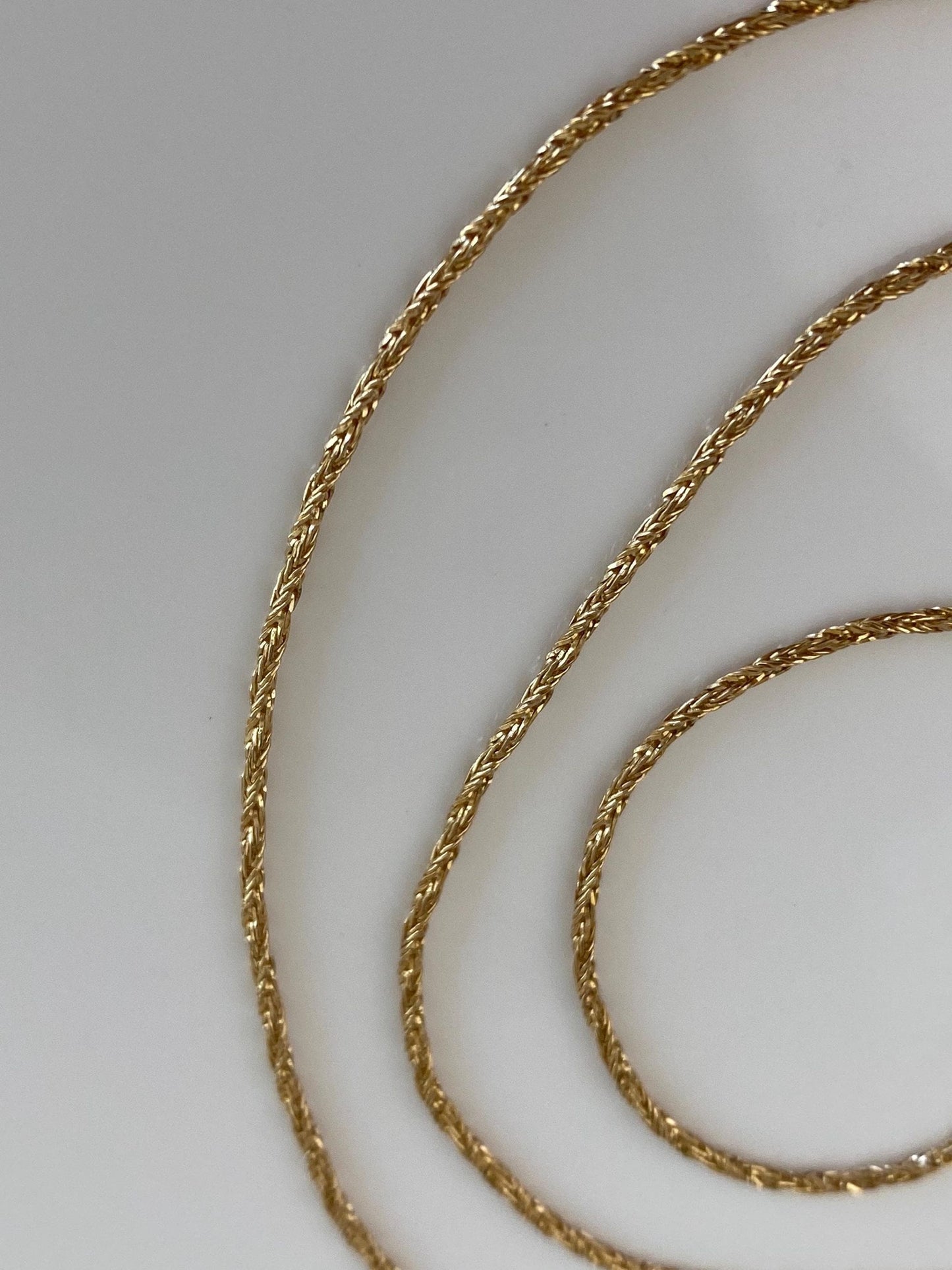 Vintage Solid 14k Yellow Gold Twist Style Chain Necklace - 20 inches