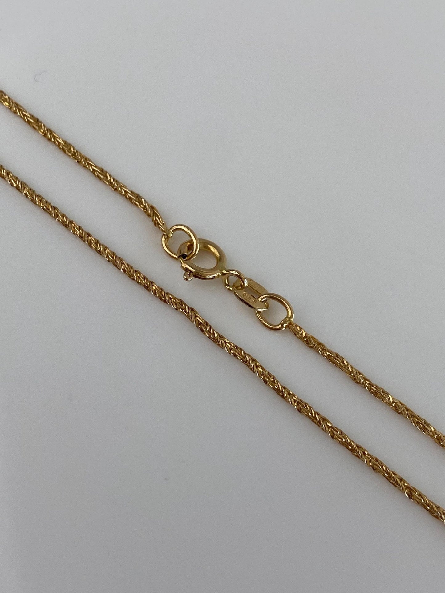 Vintage Solid 14k Yellow Gold Twist Style Chain Necklace - 20 inches