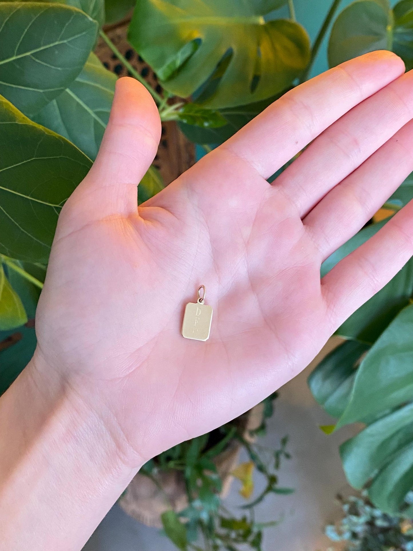 Vintage Solid 12k Yellow Gold Initial DEA Charm