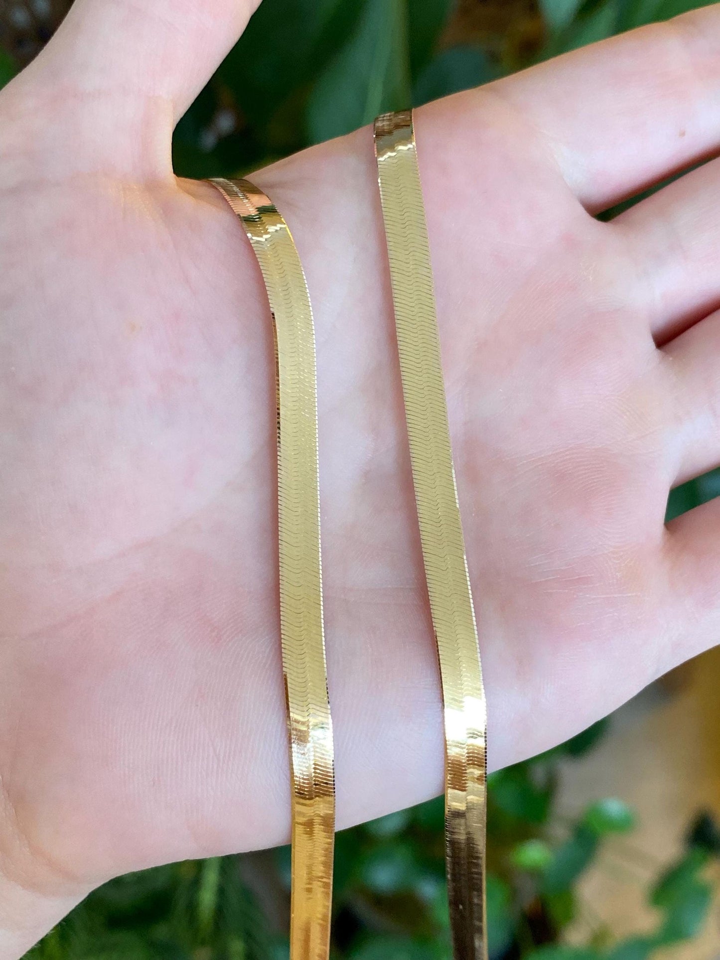 Vintage Solid 14k Yellow Gold Herringbone Chain Necklace - 20 inches