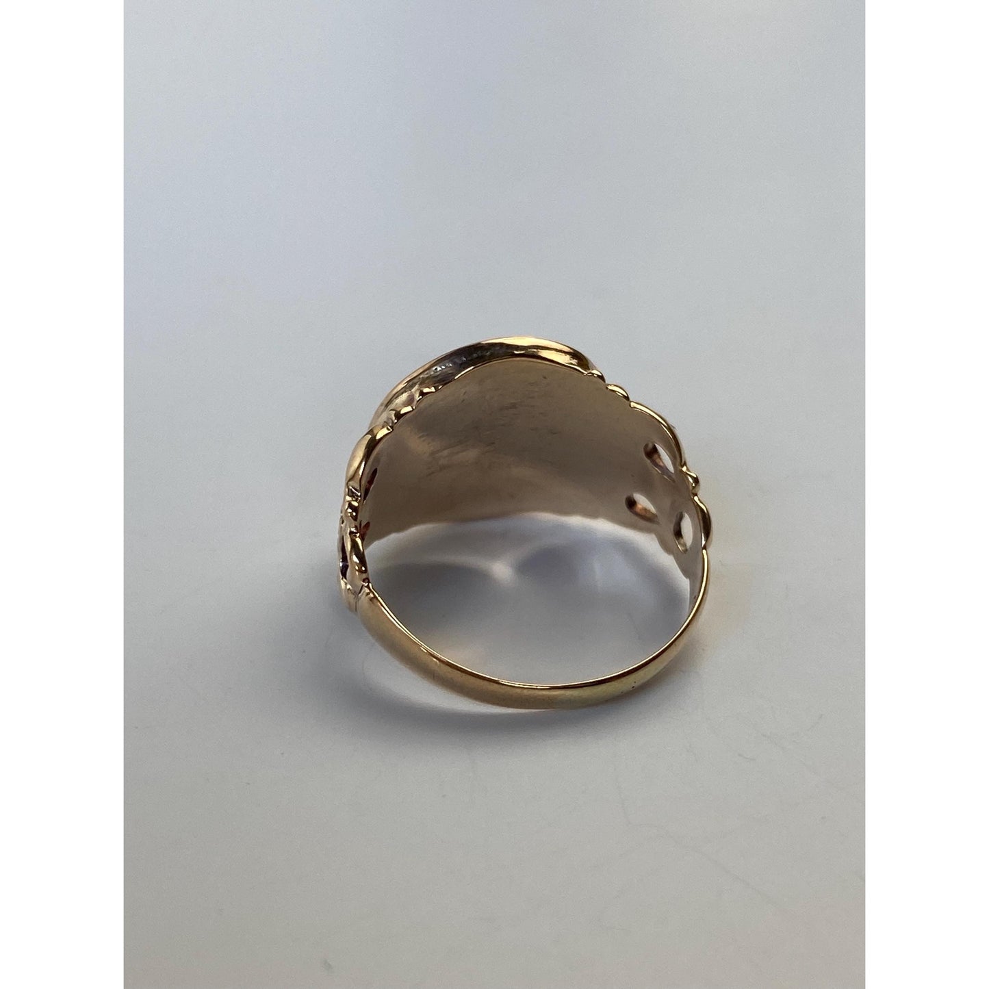 Vintage Solid 10k Yellow Gold Enamel Freemason Star Ring - Size 2.25