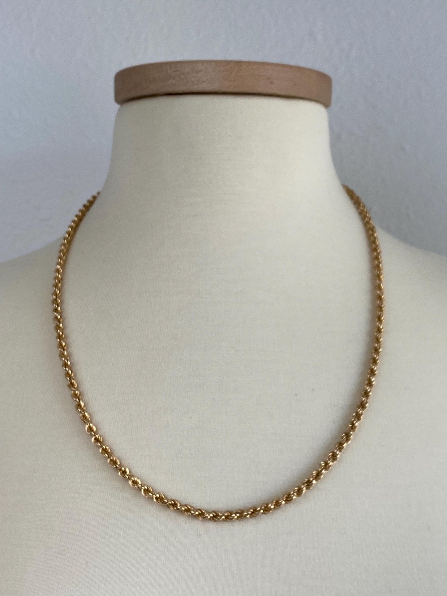 Vintage 18k Yellow Gold Rope Chain Necklace - 24 inches