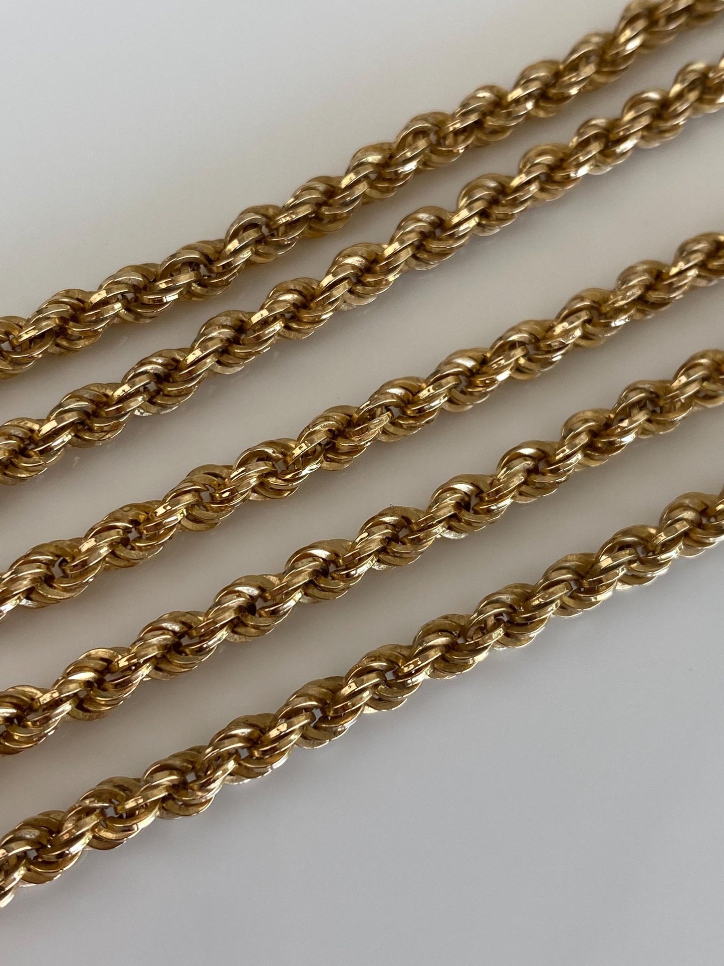 Vintage 18k Yellow Gold Rope Chain Necklace - 24 inches