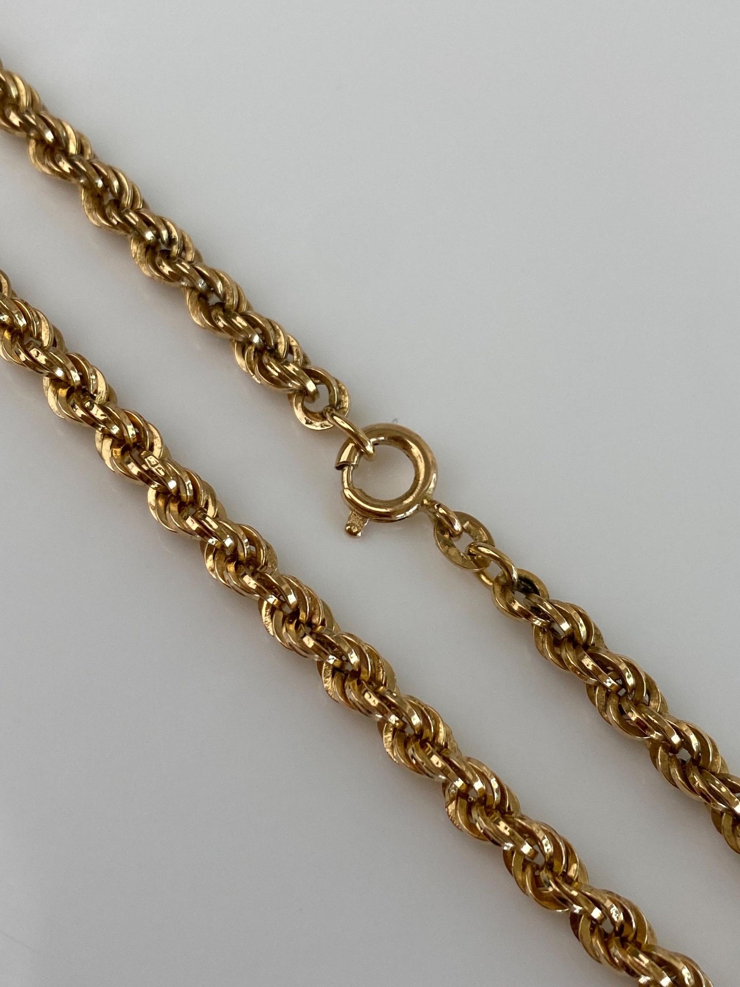 Vintage 18k Yellow Gold Rope Chain Necklace - 24 inches