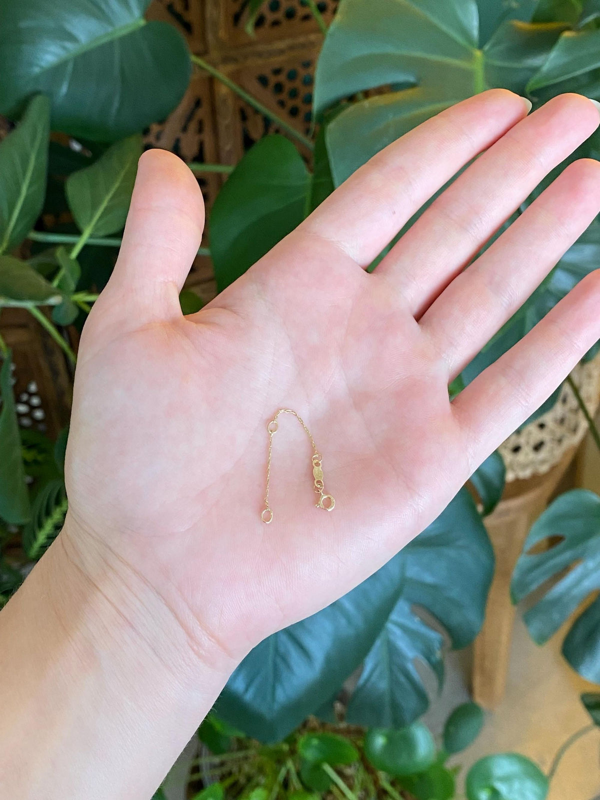 Vintage Solid 14k Yellow Gold Dainty Chain Extender - 2.5 inches