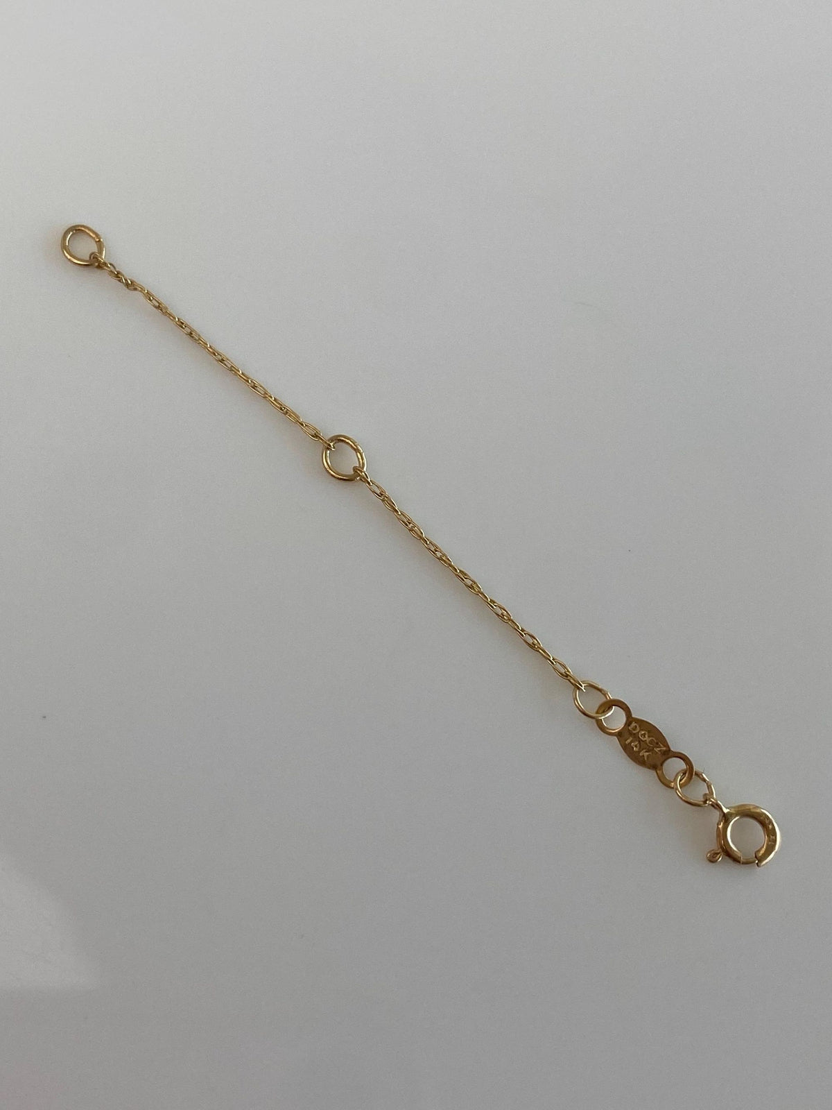 Vintage Solid 14k Yellow Gold Dainty Chain Extender - 2.5 inches