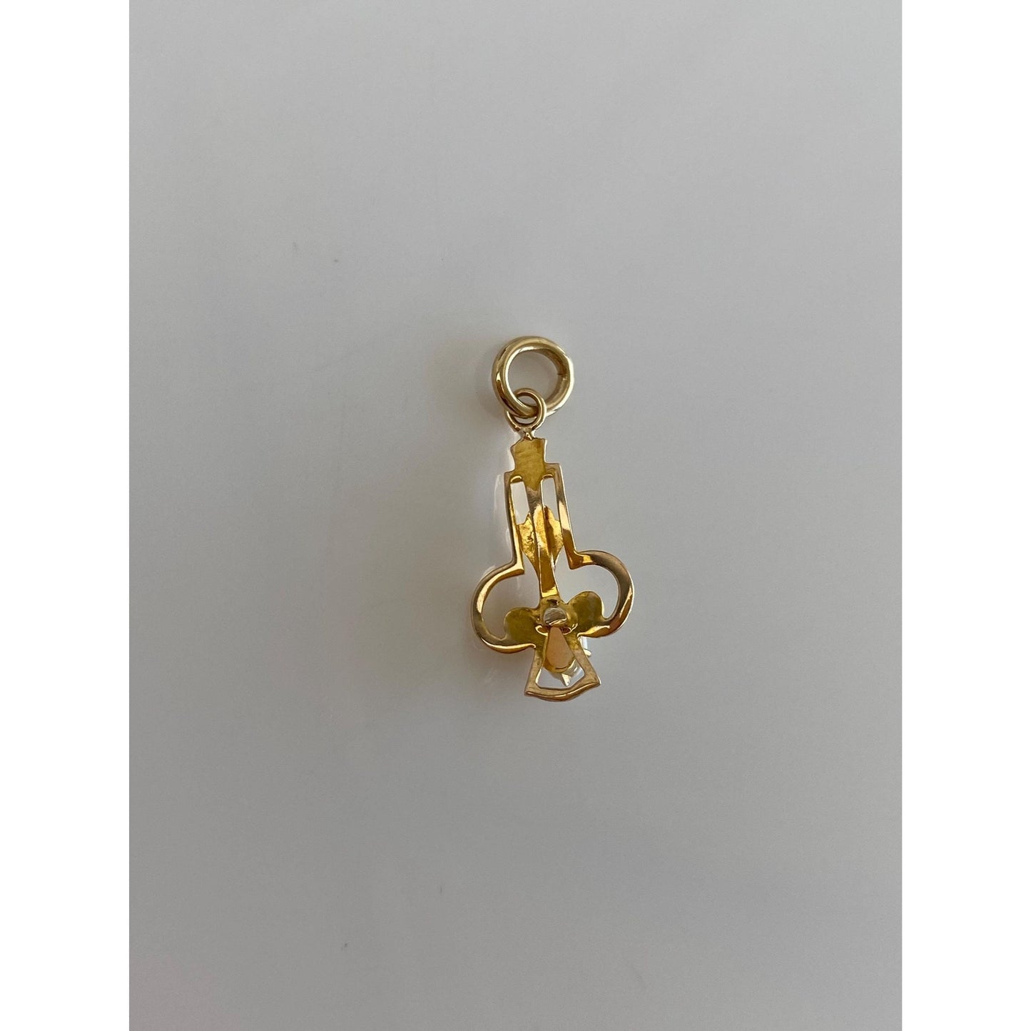 Vintage Solid 10k Yellow Gold Opal Seed Pearl Stick Pin Conversion Charm