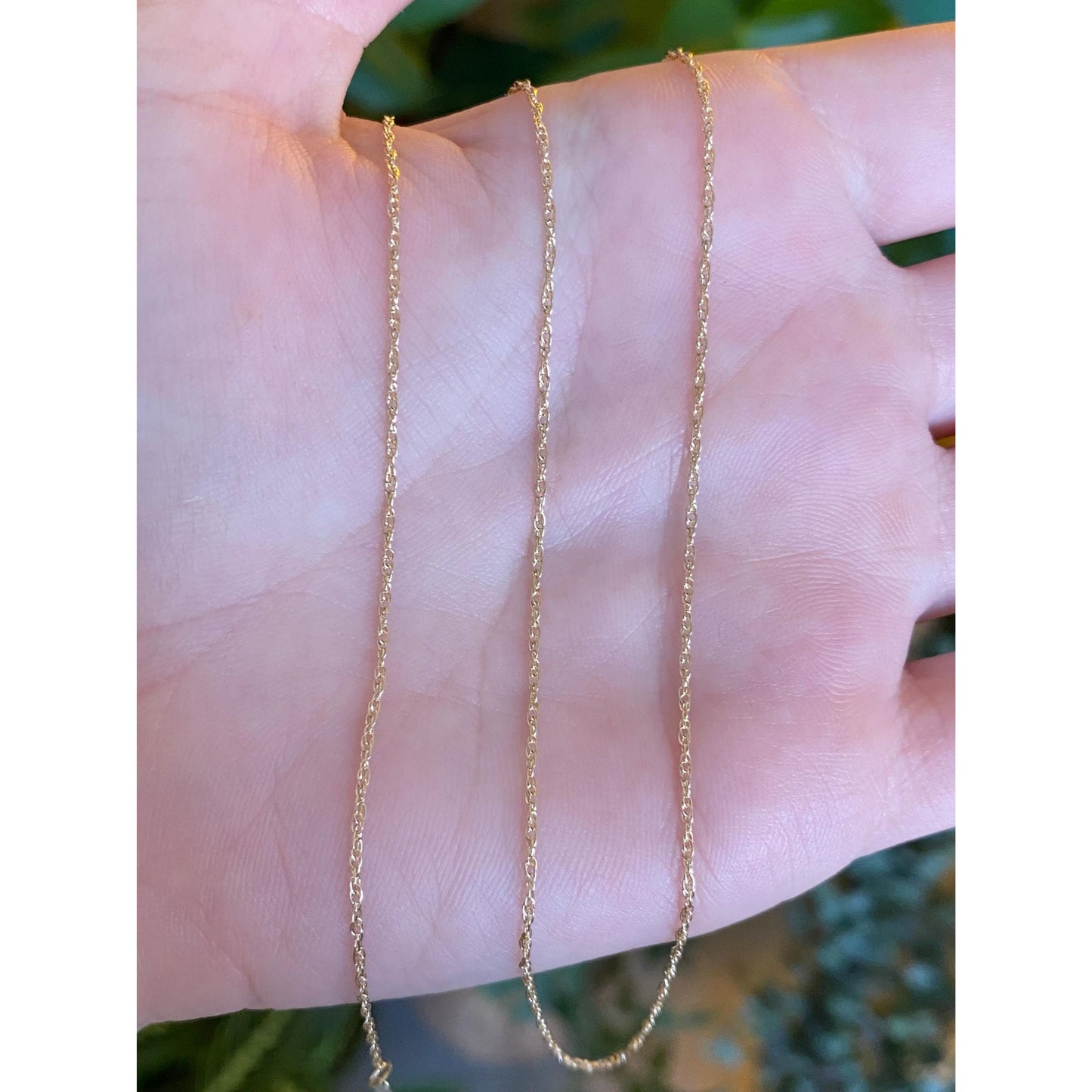 Vintage Solid 14k Yellow Gold Dainty Chain Necklace - 18.25 inches